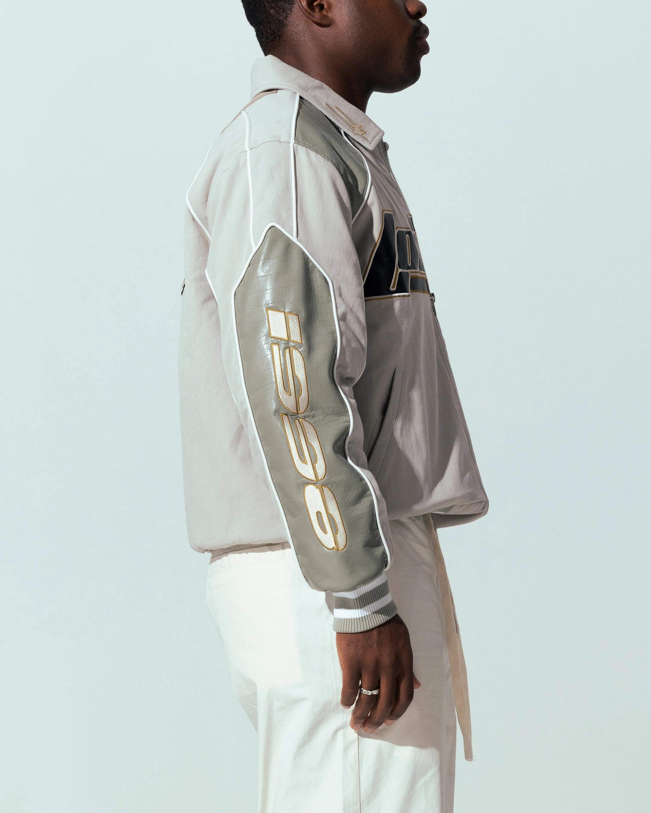 Convertible Collar Style Loiter Formula Jacket Beige