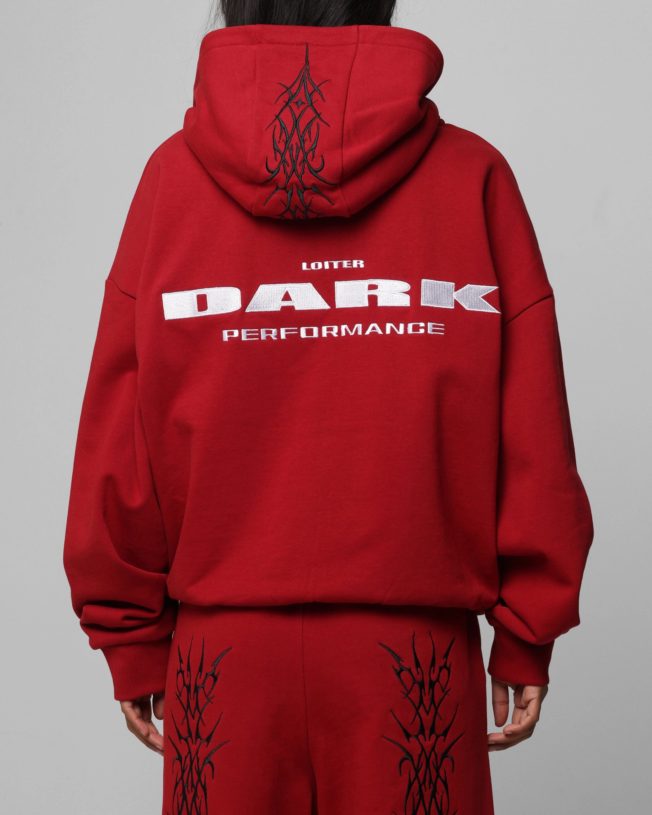 Loiter Blood Born Zip Hoodie Burgandy Potential HighCollar Design