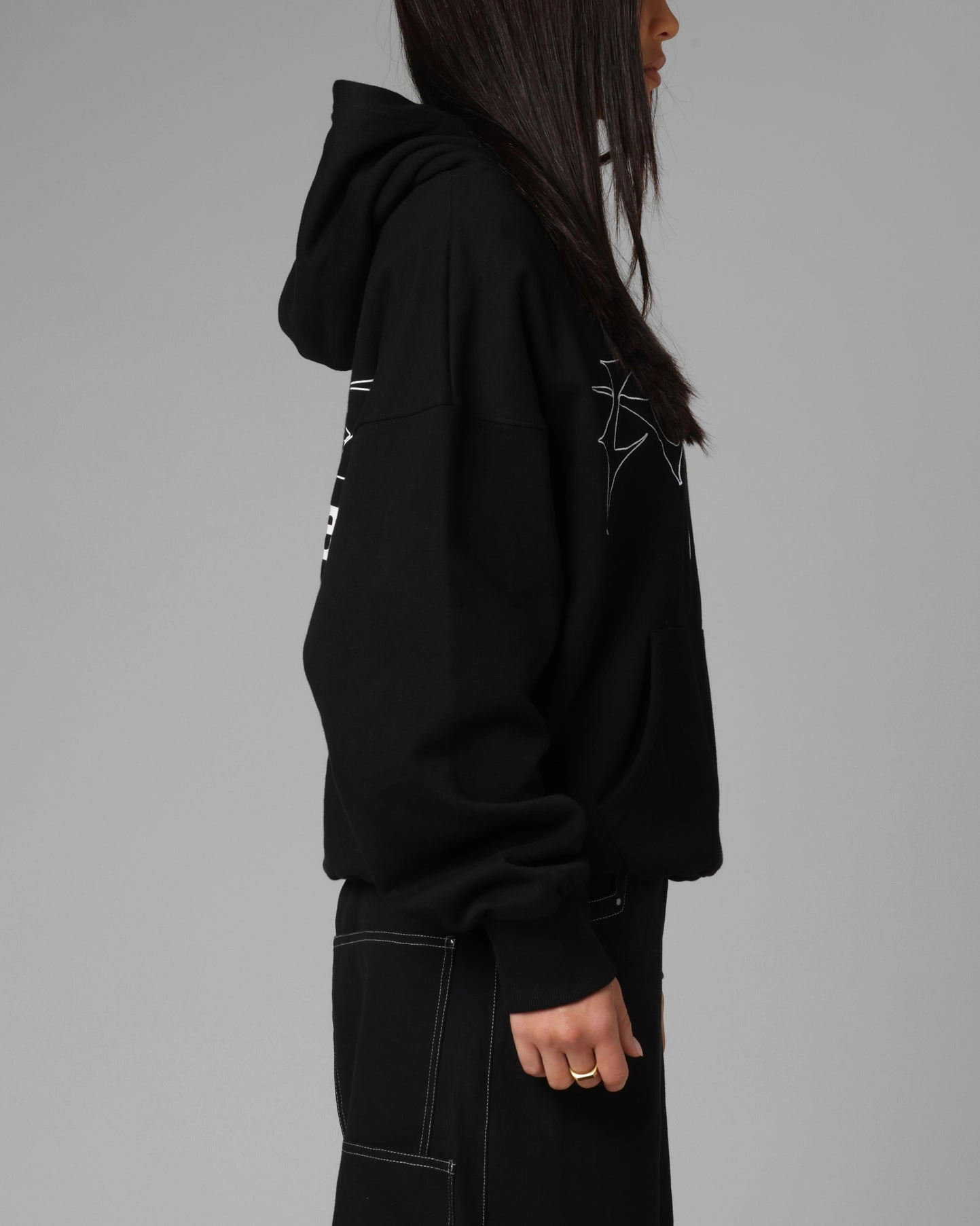 pattern - mixing Algorithm Loiter Opaque Premium Hoodie Black
