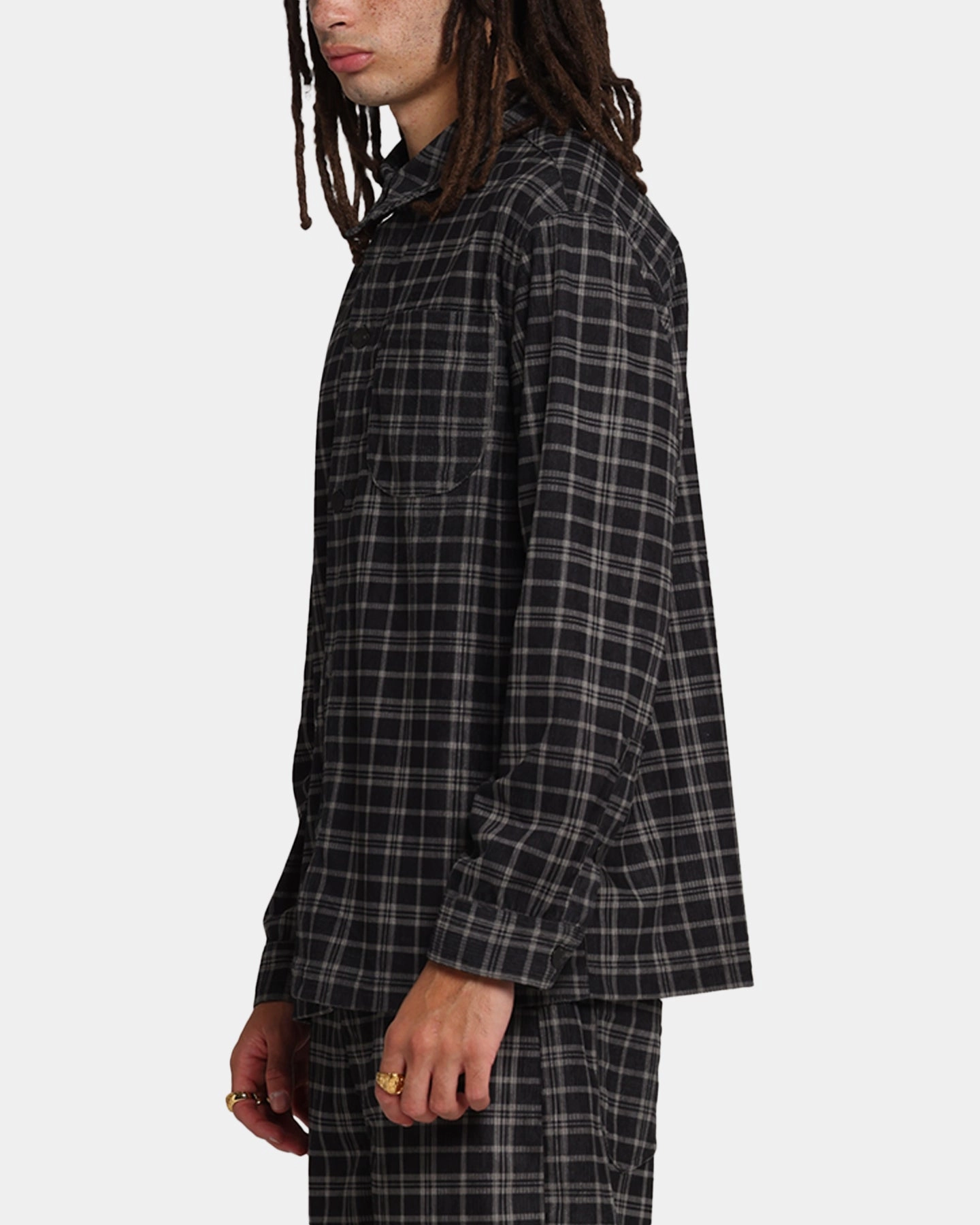 Animal Print XXIII Plaid Corduroy Jacket Black/Grey