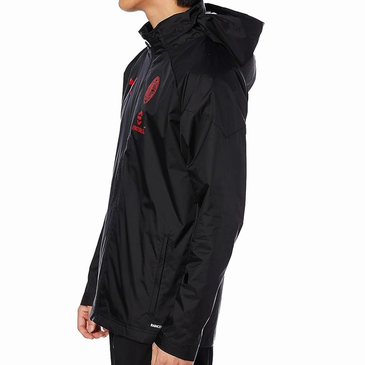 Smooth Texture AC Milan black soccer training rain jacket 2023/24 - Puma