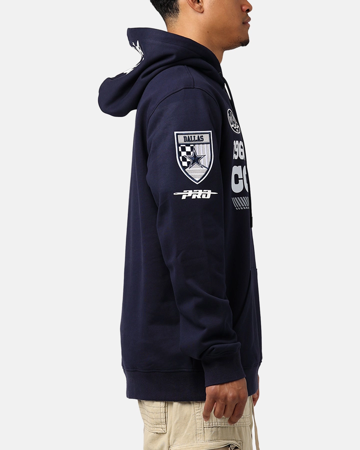 Light Reflective Trims Bright Tones Pro Standard Dallas Cowboys Fast Lane Hoodie Midnight Navy
