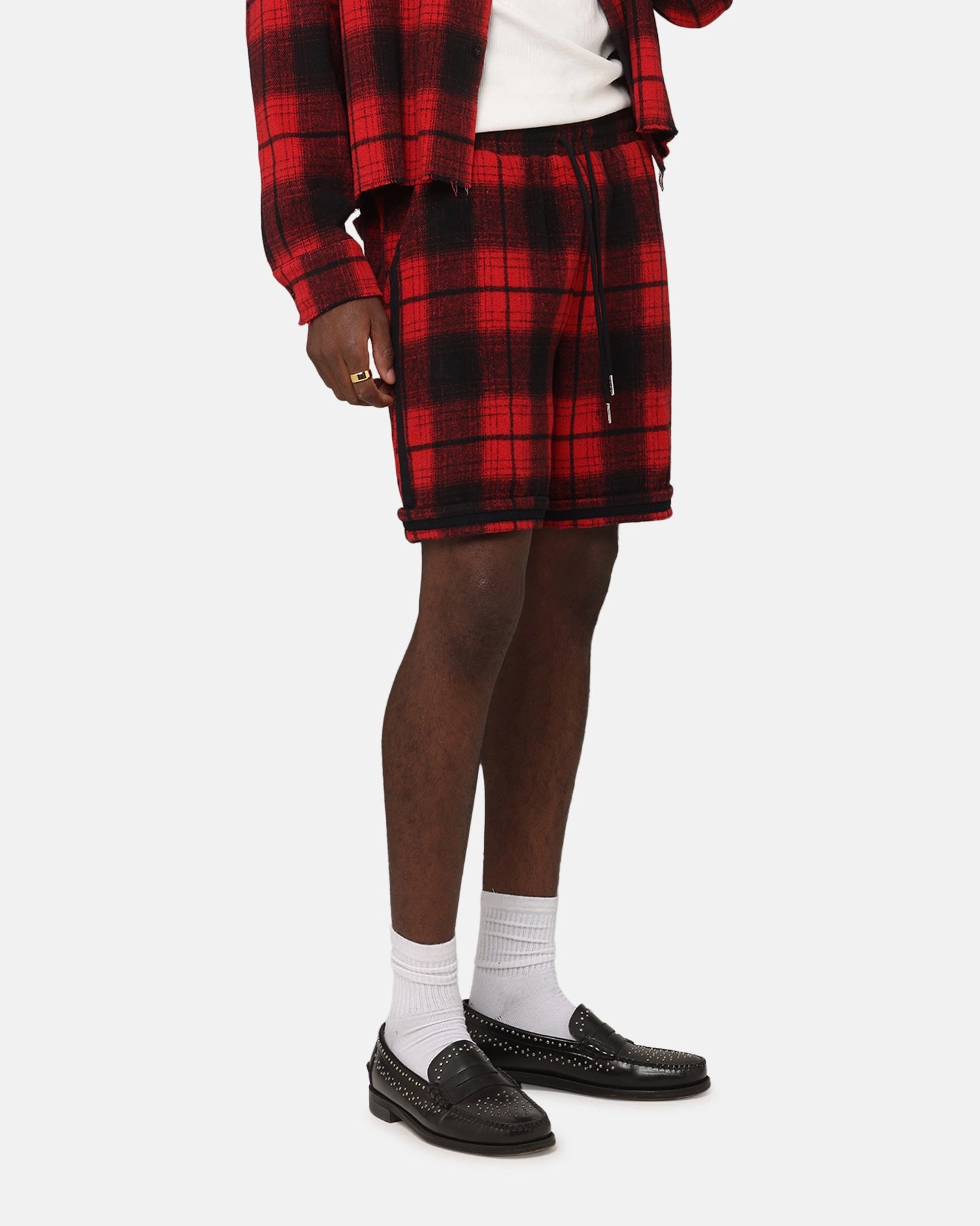 XXIII Plaid Ball Shorts Red RipstopMaterial
