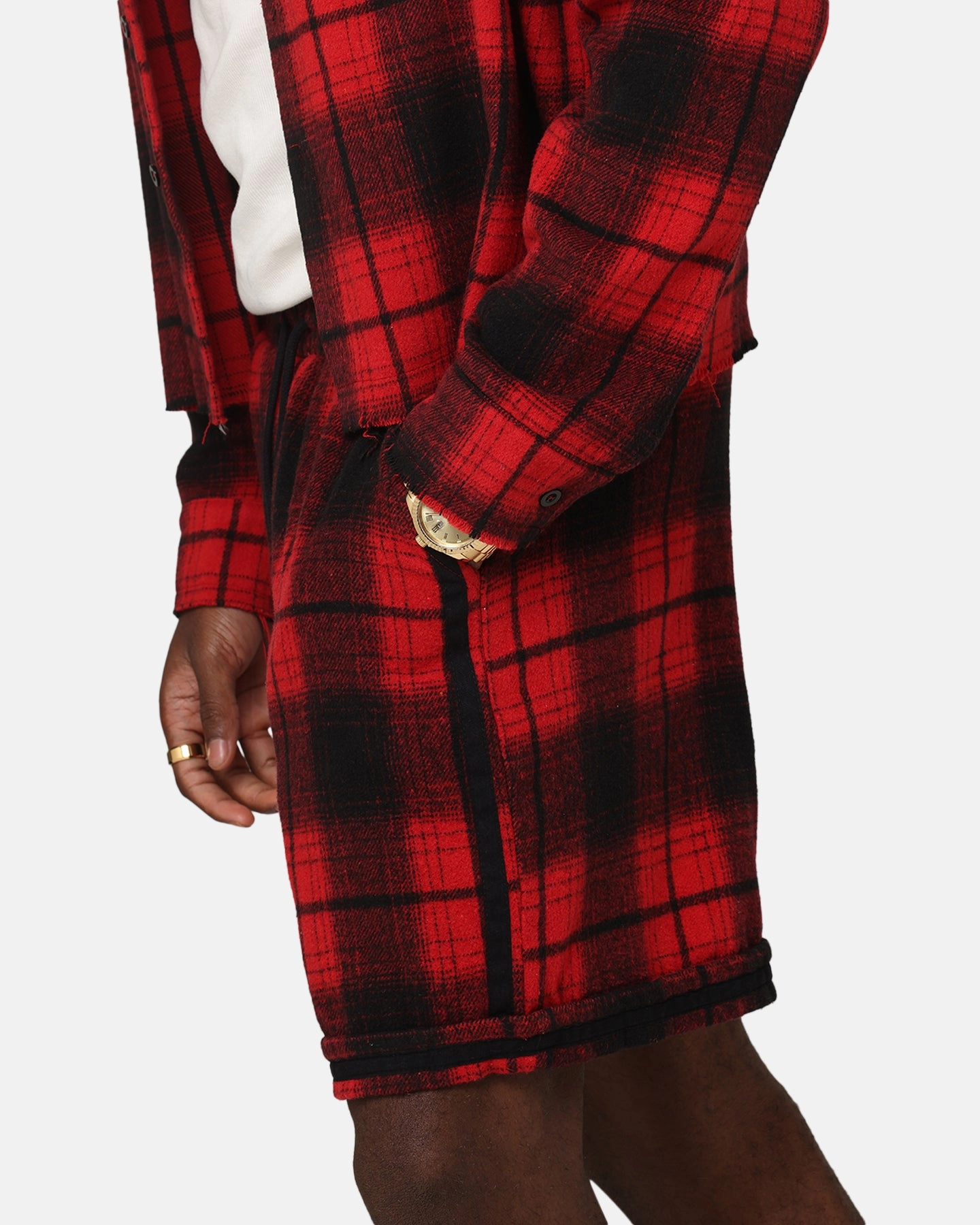 plus-size choice Spandex shorts XXIII Plaid Ball Shorts Red