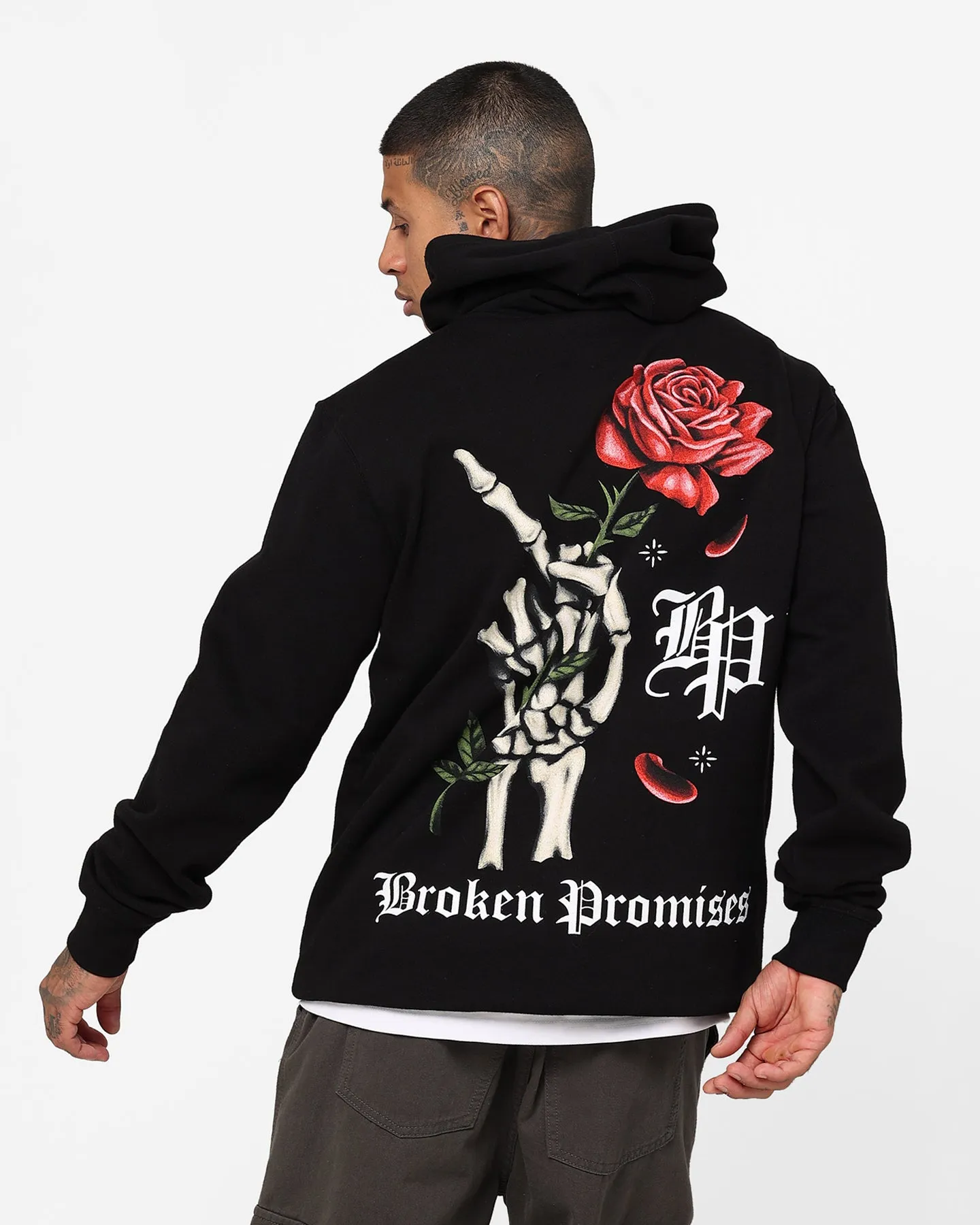 Broken Promises Wishful Thinking Hoodie Black Layered Insulation