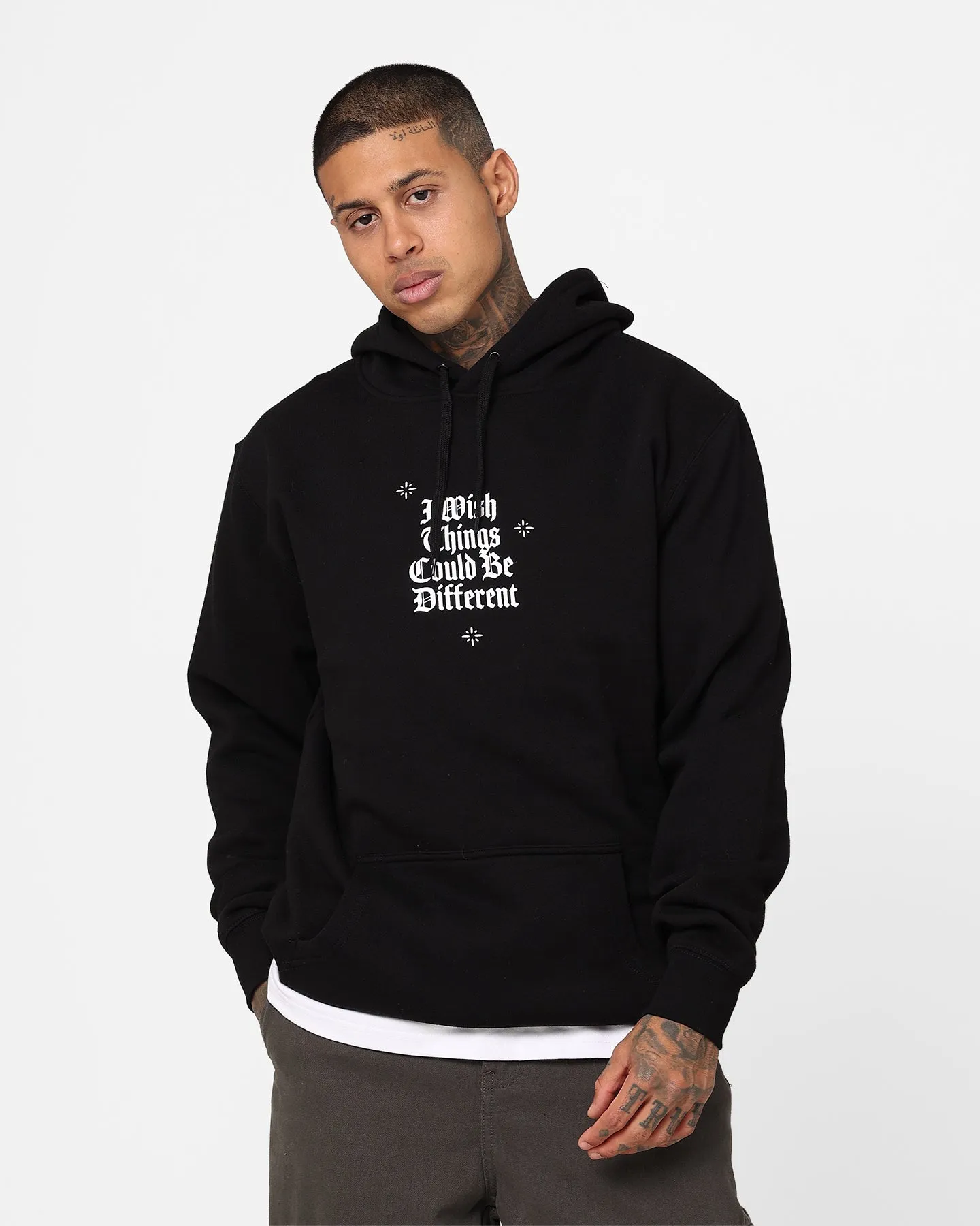 Multi Pocket Configuration Broken Promises Wishful Thinking Hoodie Black
