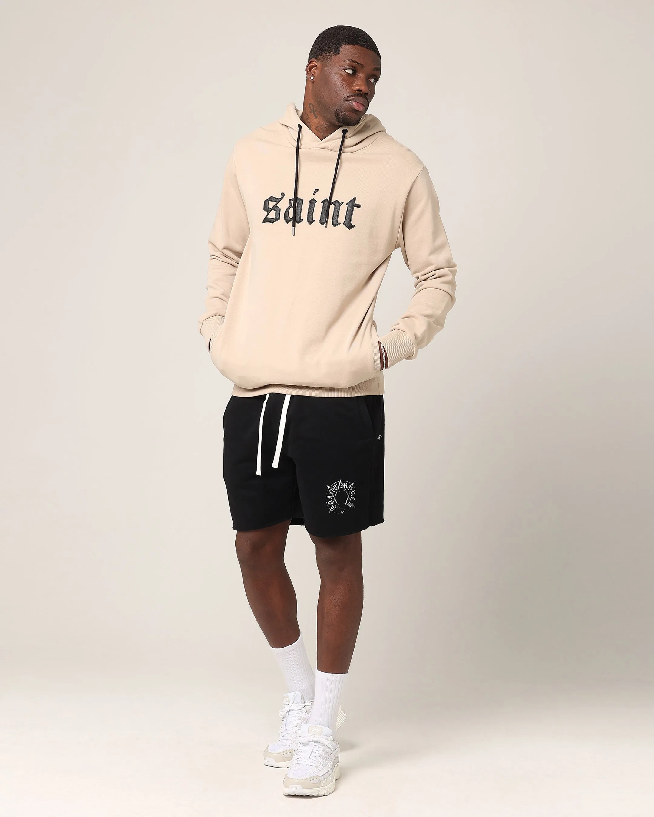 Saint Morta Cambronne Hoodie Stone/Black Drop Hem