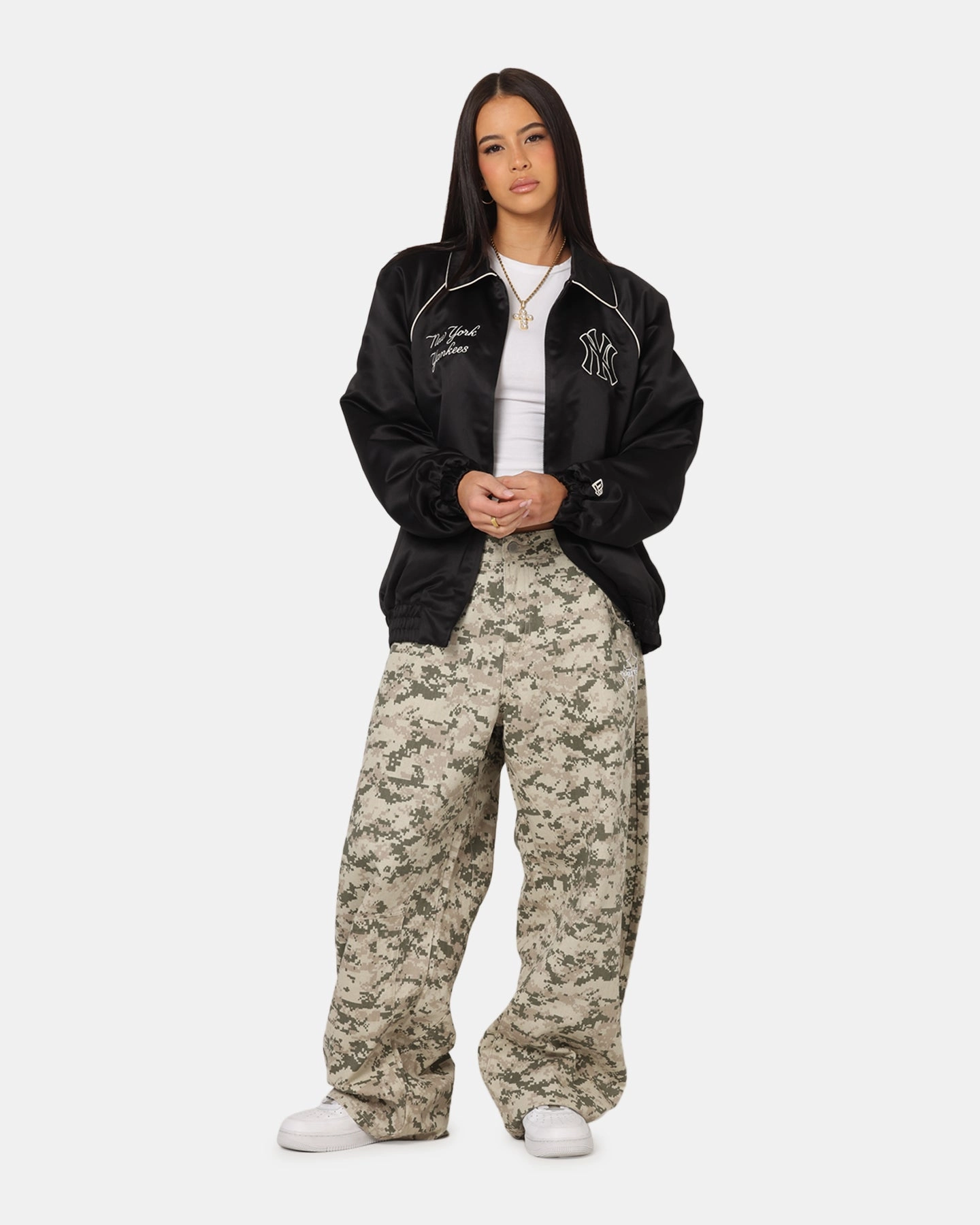 Reflective Safety Trim Full Length Front Zipper New Era New York Yankees MLB Club Jacket Black