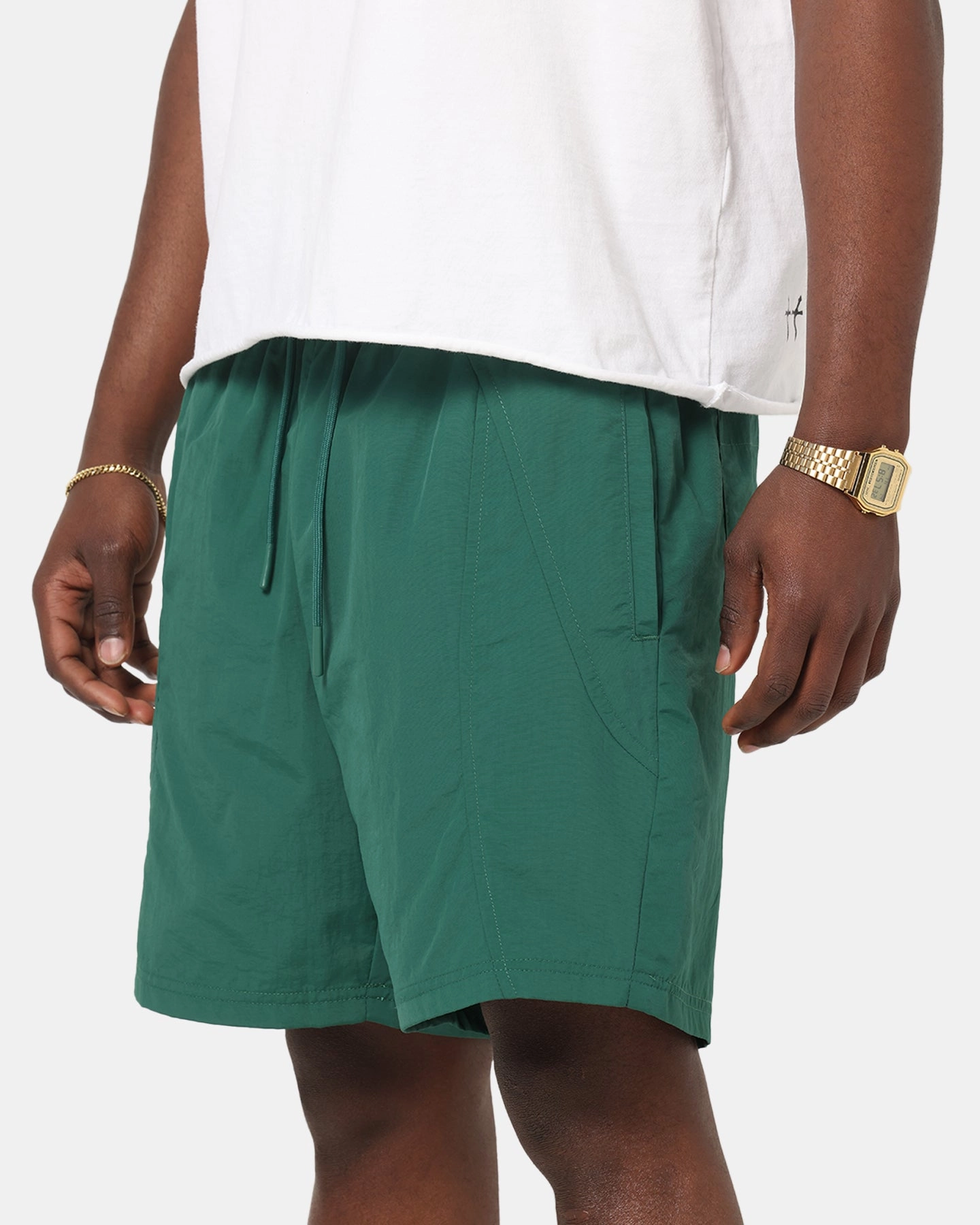 Sport Friendly Move Easy Carre Panelled Nylon Shorts Green