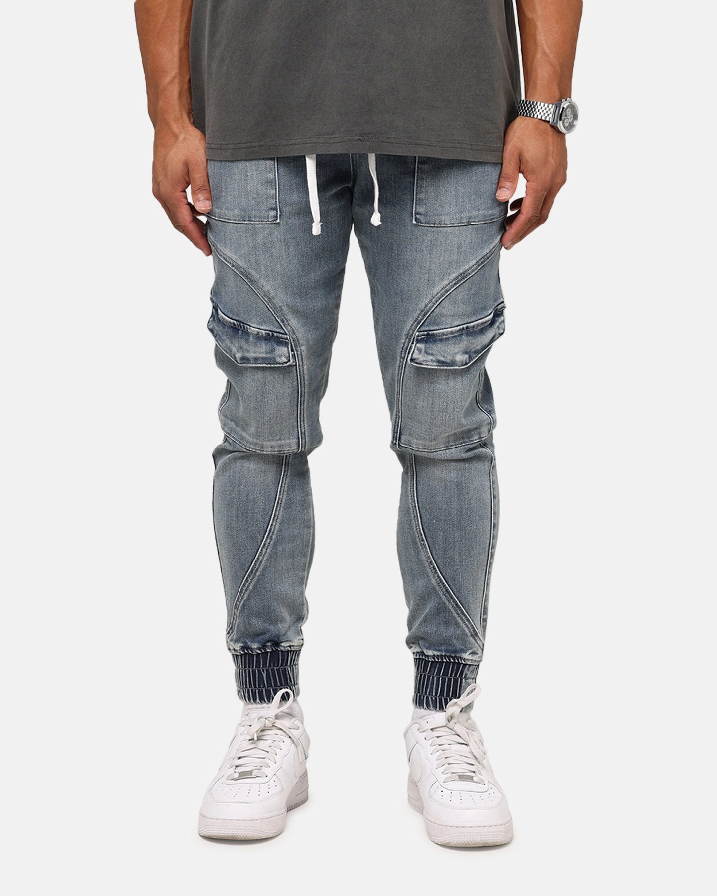 Saint Morta Aera Denim Joggers Dirty Denim Anti Bacterial Treatment