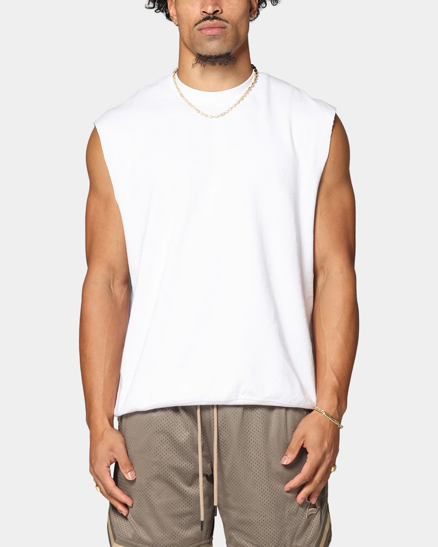 Saint Morta Rev Terry Cut Off Tank White Outdoor Comfort Casual Layering