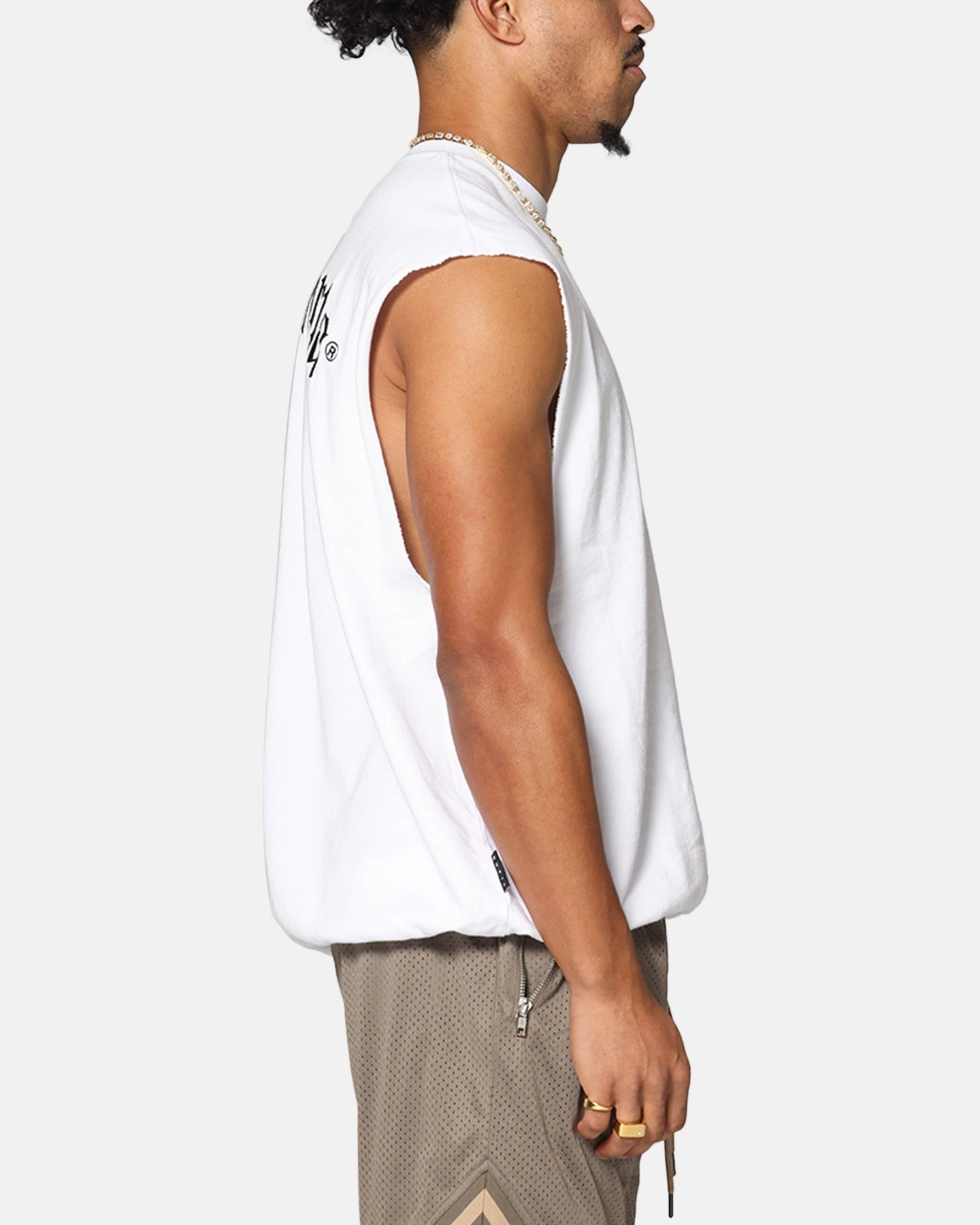 Saint Morta Rev Terry Cut Off Tank White GarmentDyedTexture quick dry