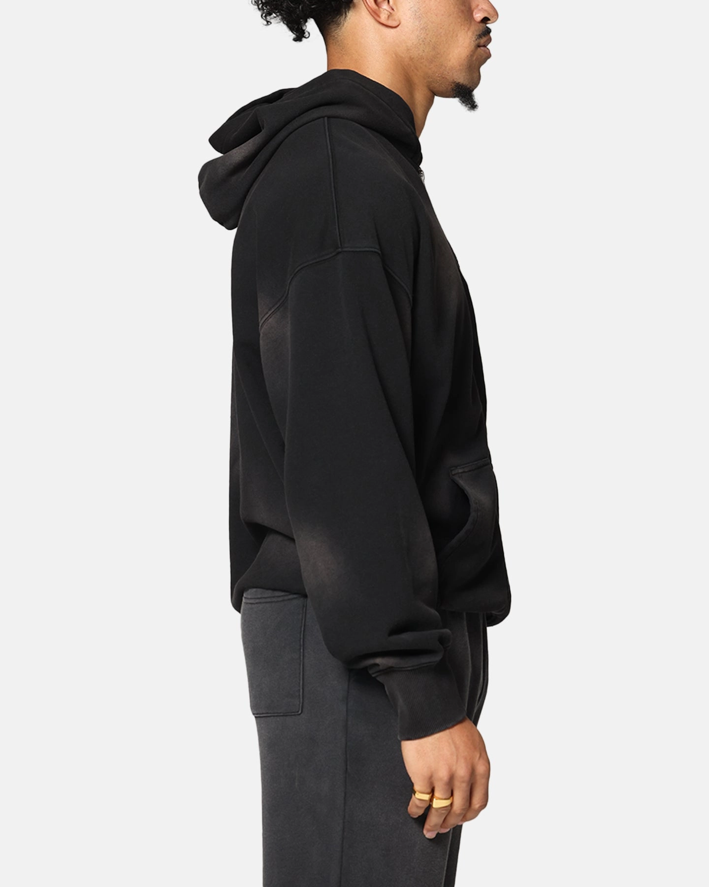 Saint Morta Gothic Zip Hoodie Sunfade Black Stylish