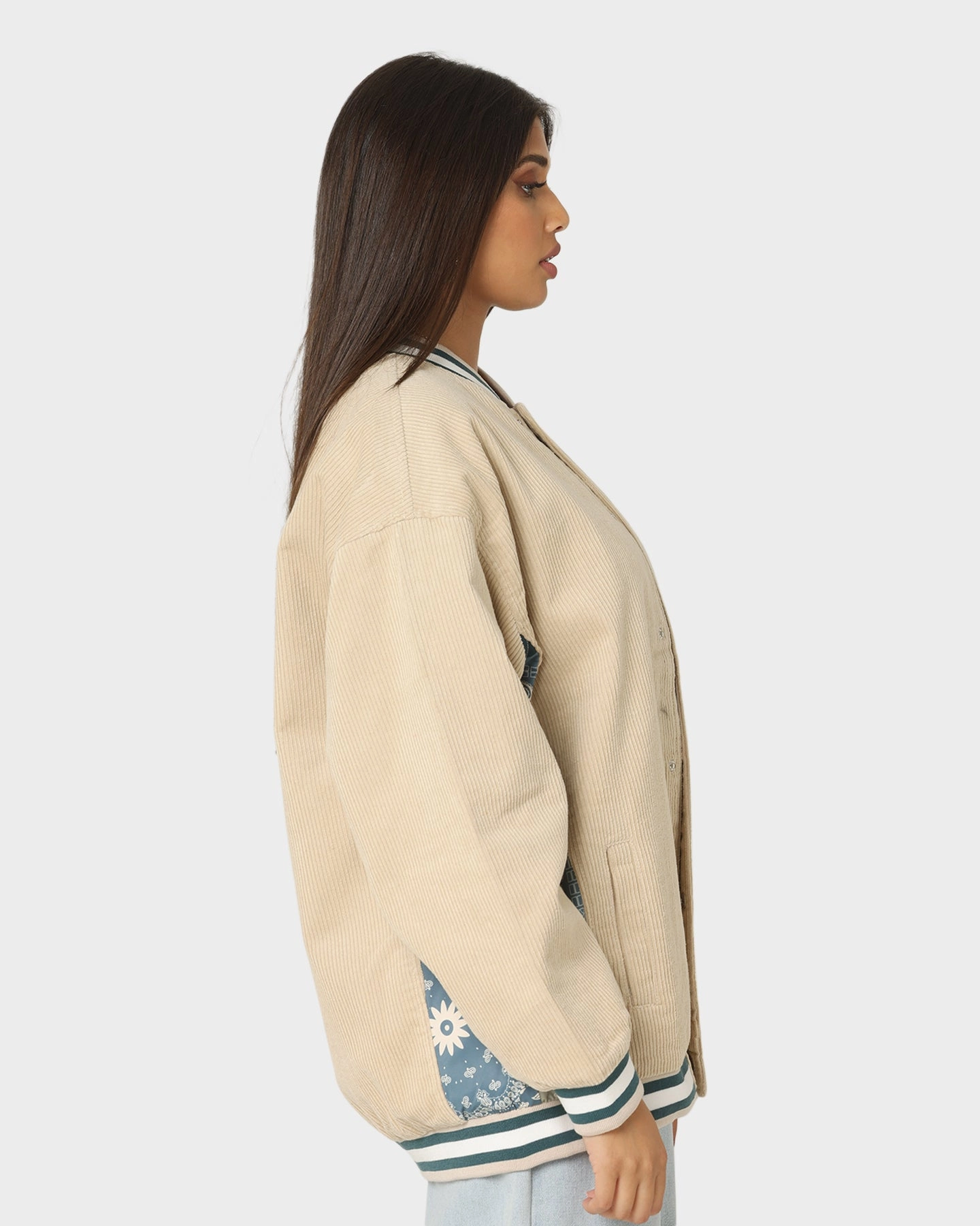 Acknowledge XXIII Hellekin Cord Bomber Jacket Cream