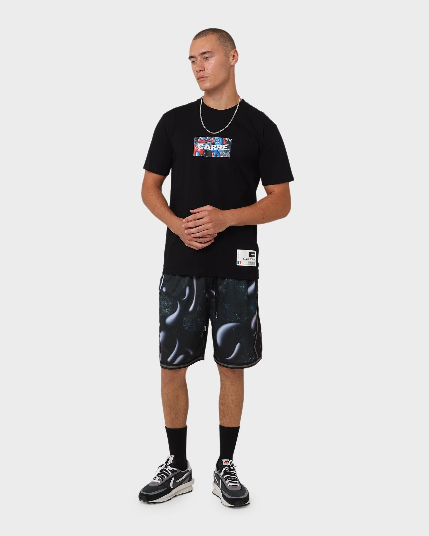 Stylish Outfit Carr?? X Kenny Scharf Darkness Of Paris Ball Shorts Black