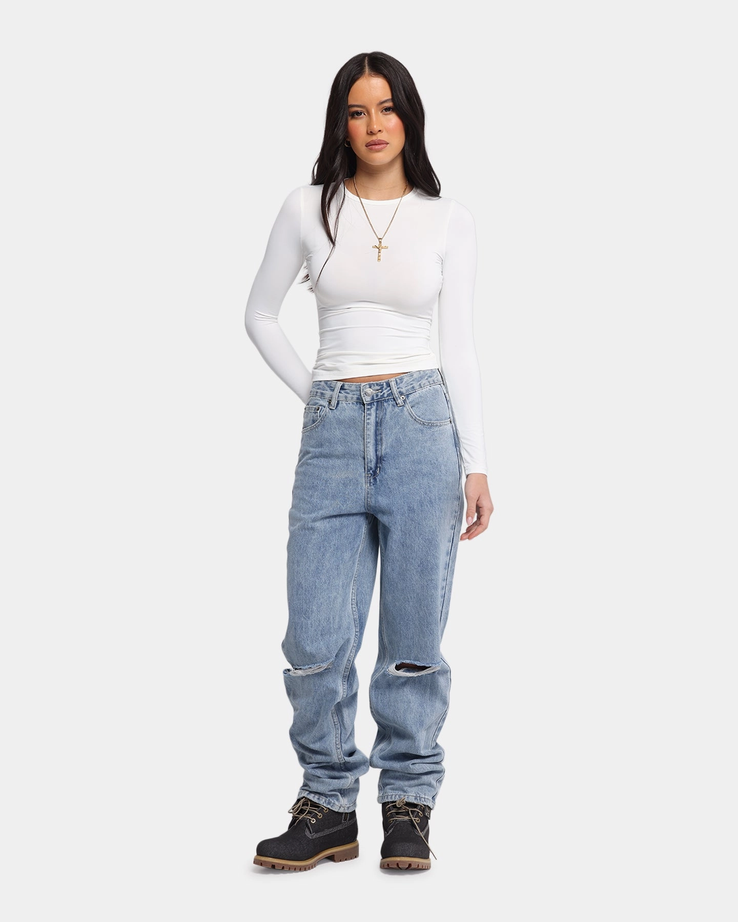 Unisex Friendly XXIII Women's Straight Leg Jeans Blue Denim