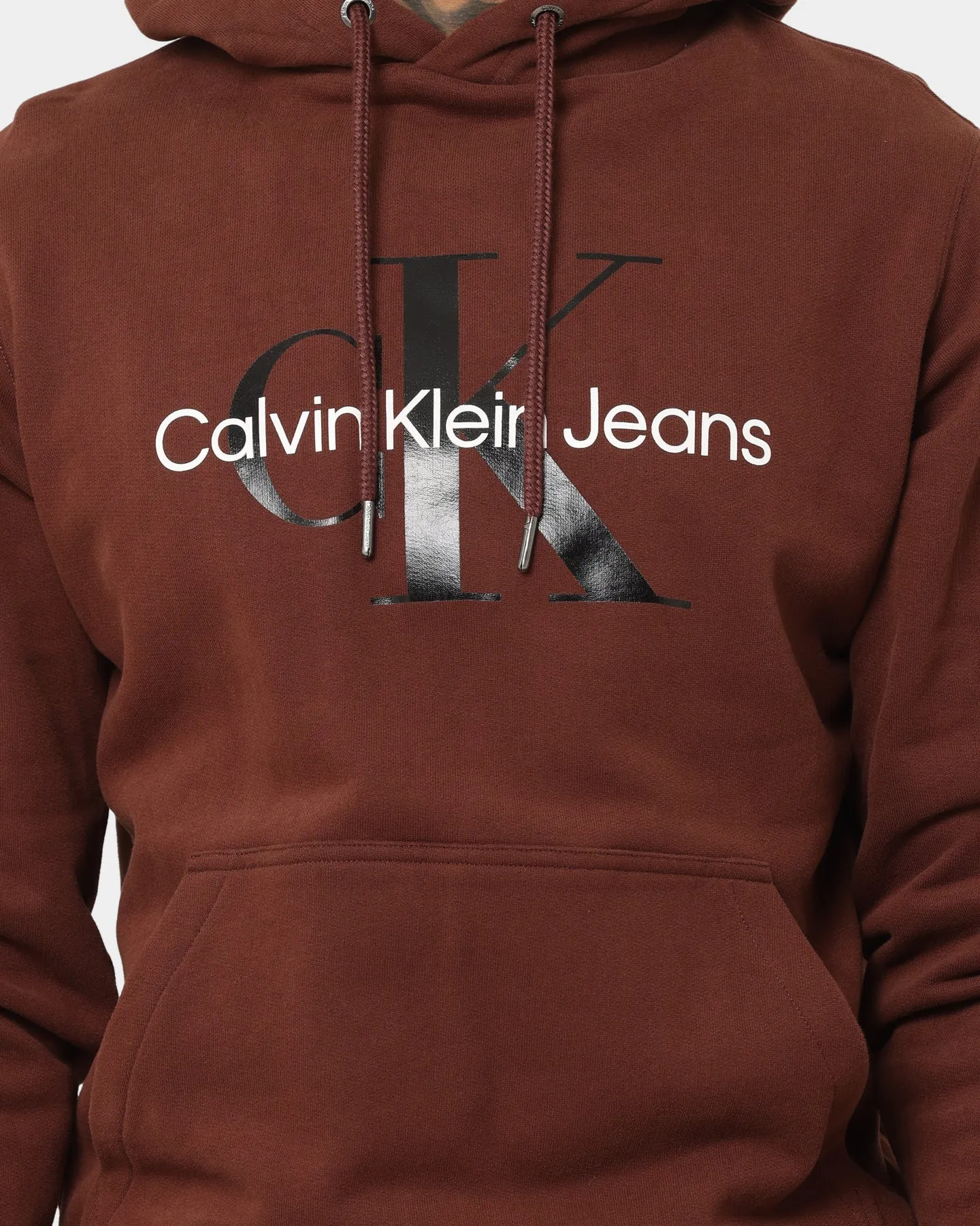 Calvin Klein Monogram Hoodie Dark Brown/Black Minimalist Aesthetic