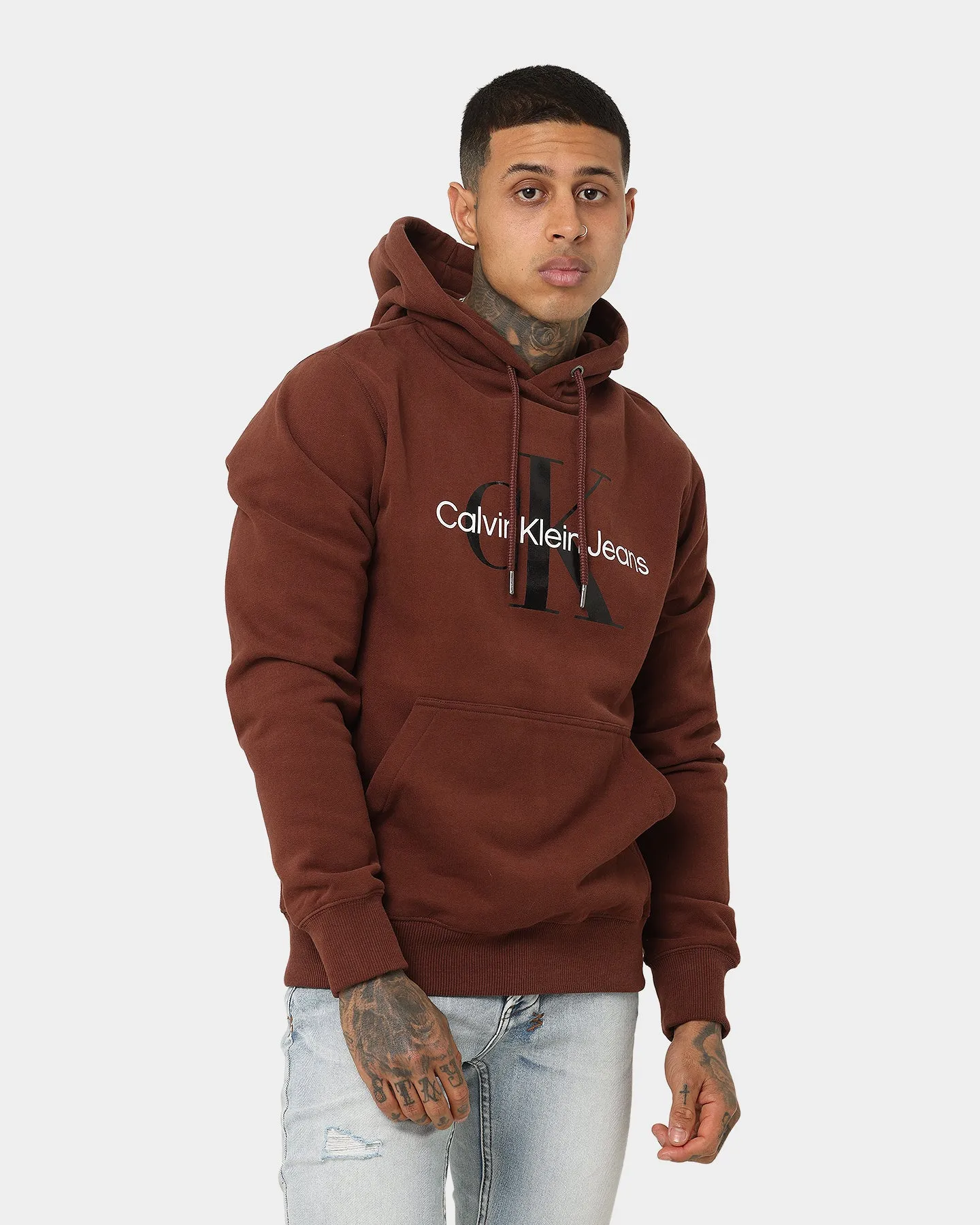 Occasion suitable for beach vacations Calvin Klein Monogram Hoodie Dark Brown/Black