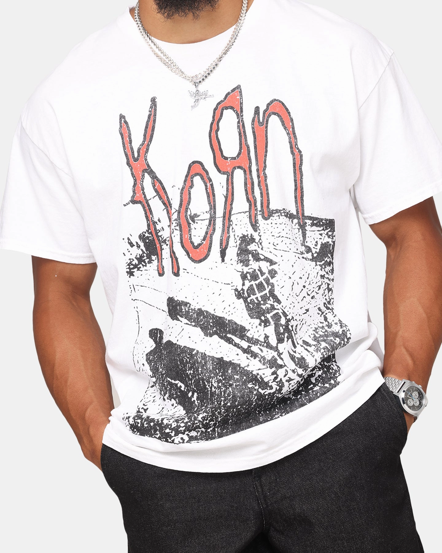 Travel Style Trend Essential Fashion Korn Debut Xerox T-Shirt White Vintage