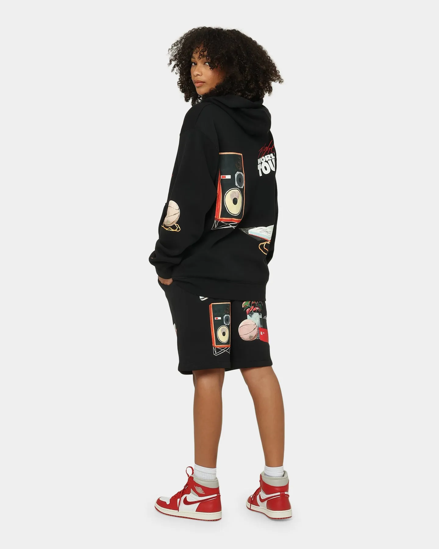 Restore Halloween costume Jordan Flight Artist Series Fleece Pullover Jacket Black/Sail