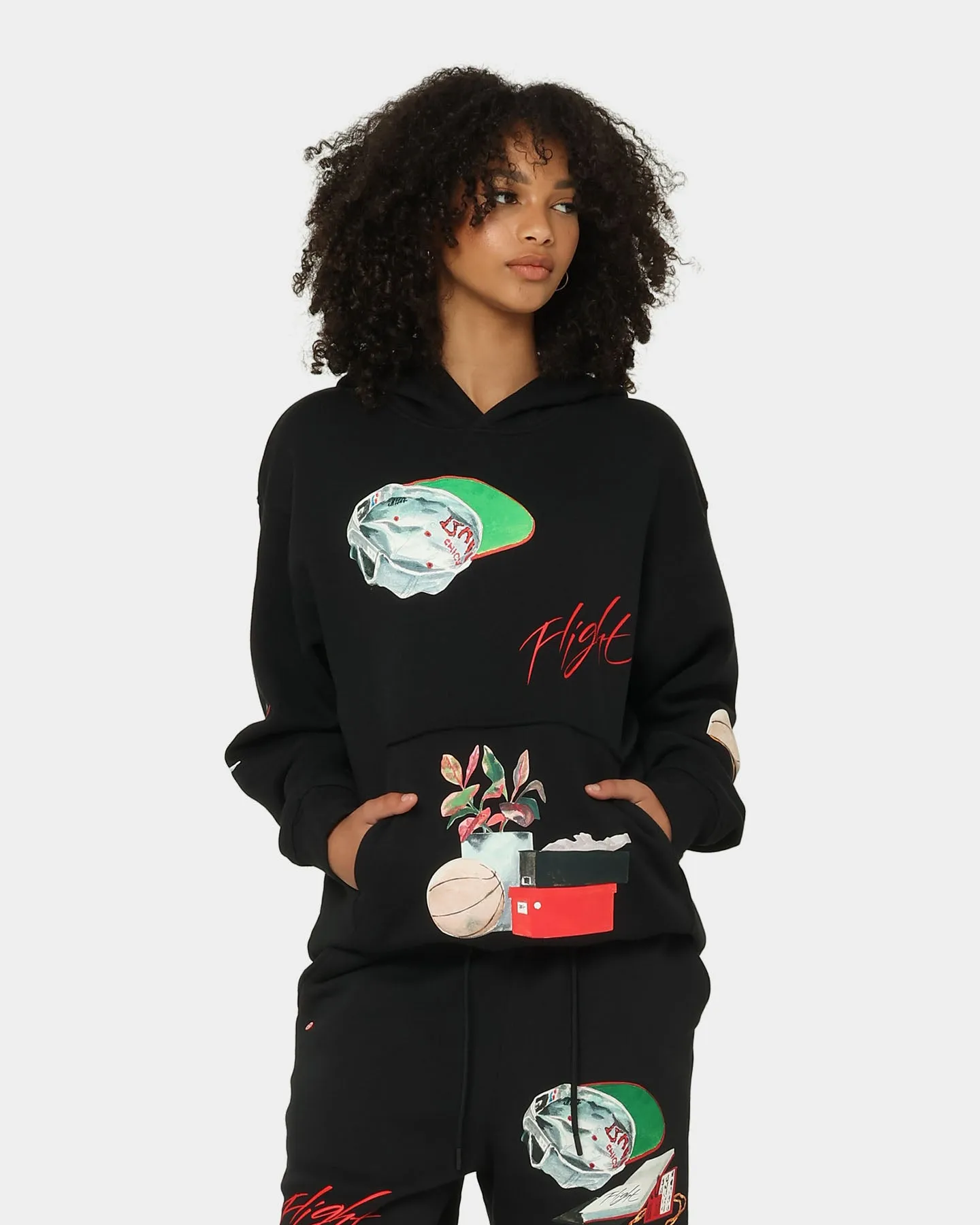 Jordan Flight Artist Series Fleece Pullover Jacket Black/Sail Storm Fit city lights