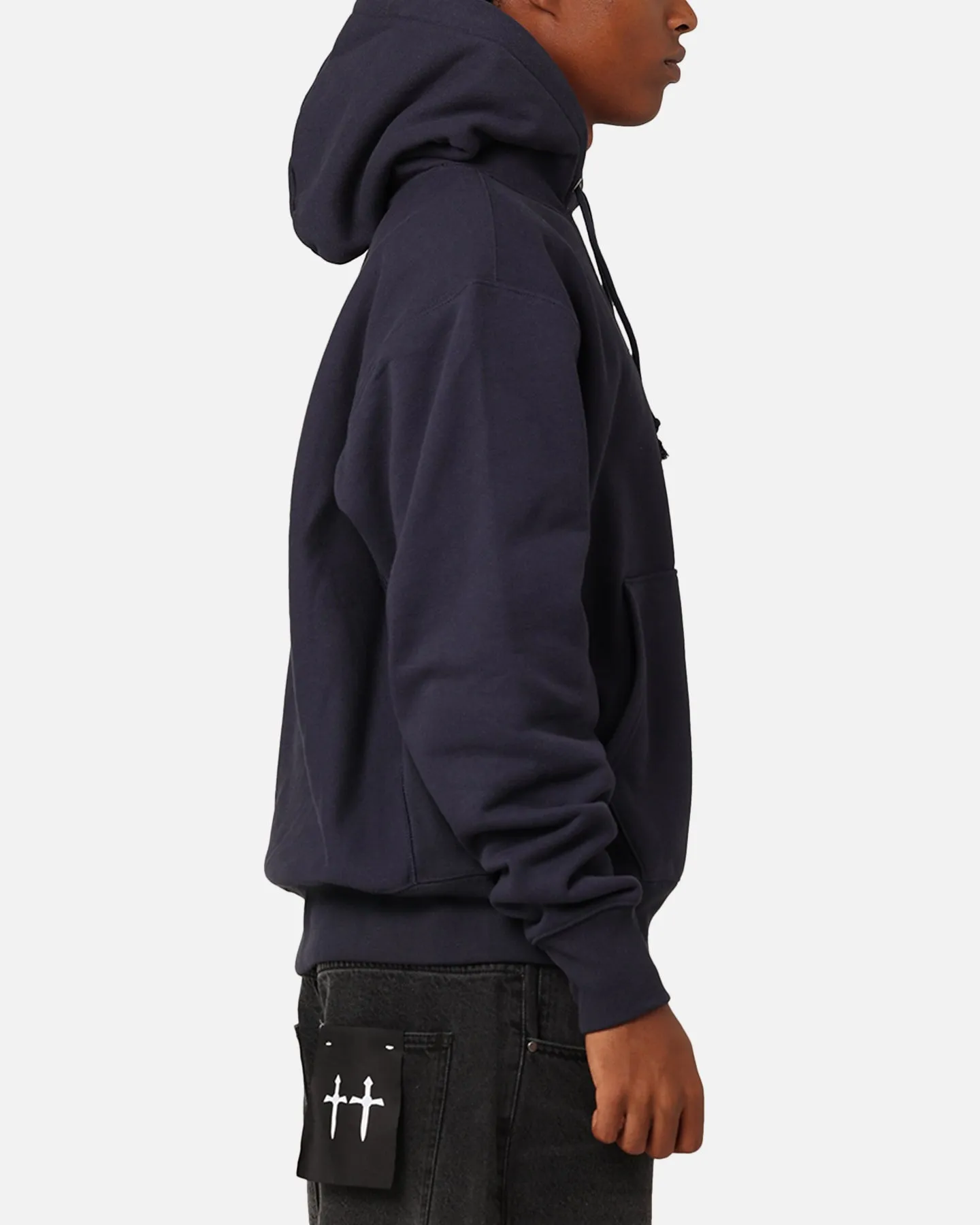 hunting Champion Reverse Weave Small C Hoodie Navy