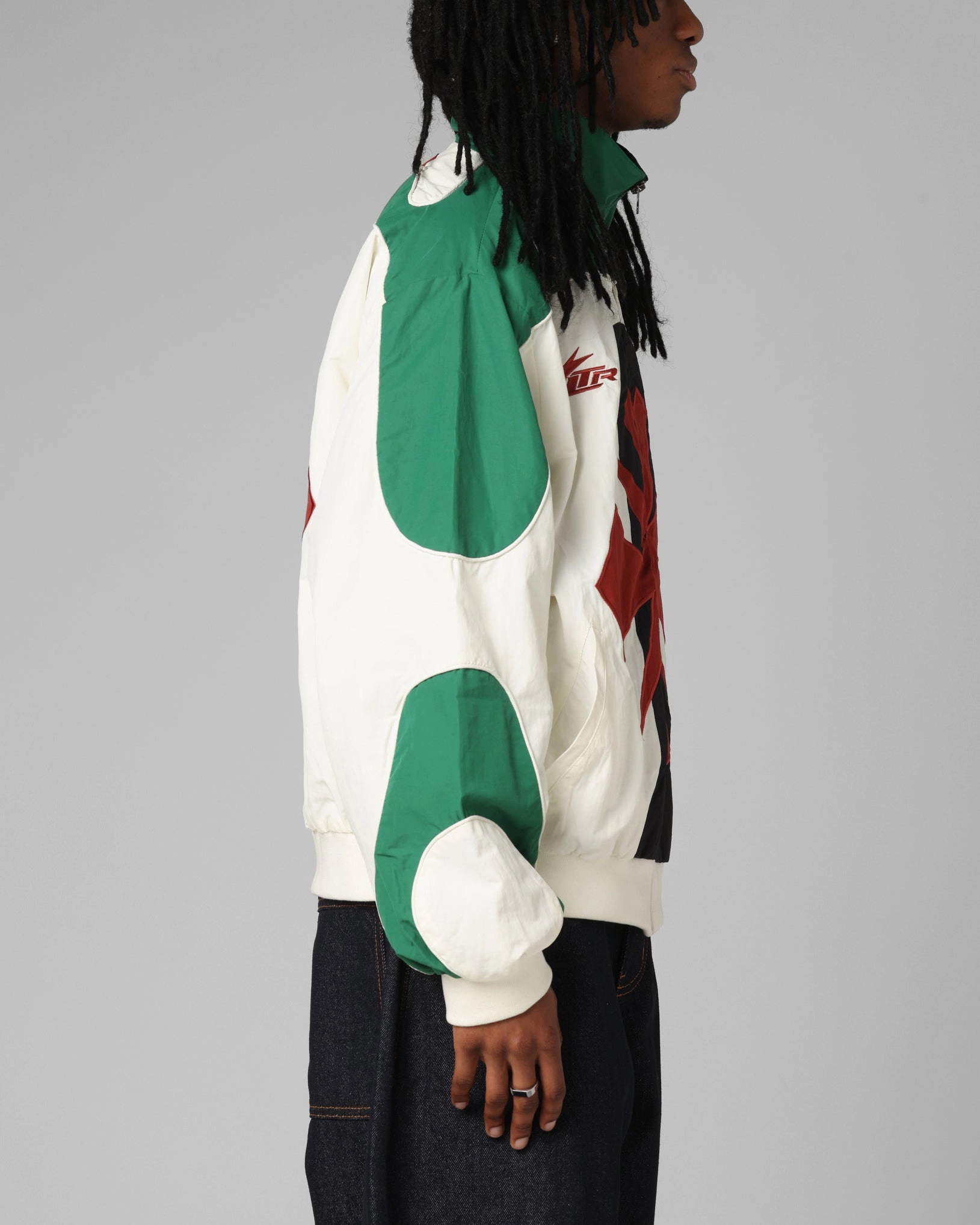 Loiter Club Classic Track Jacket White/Green Green