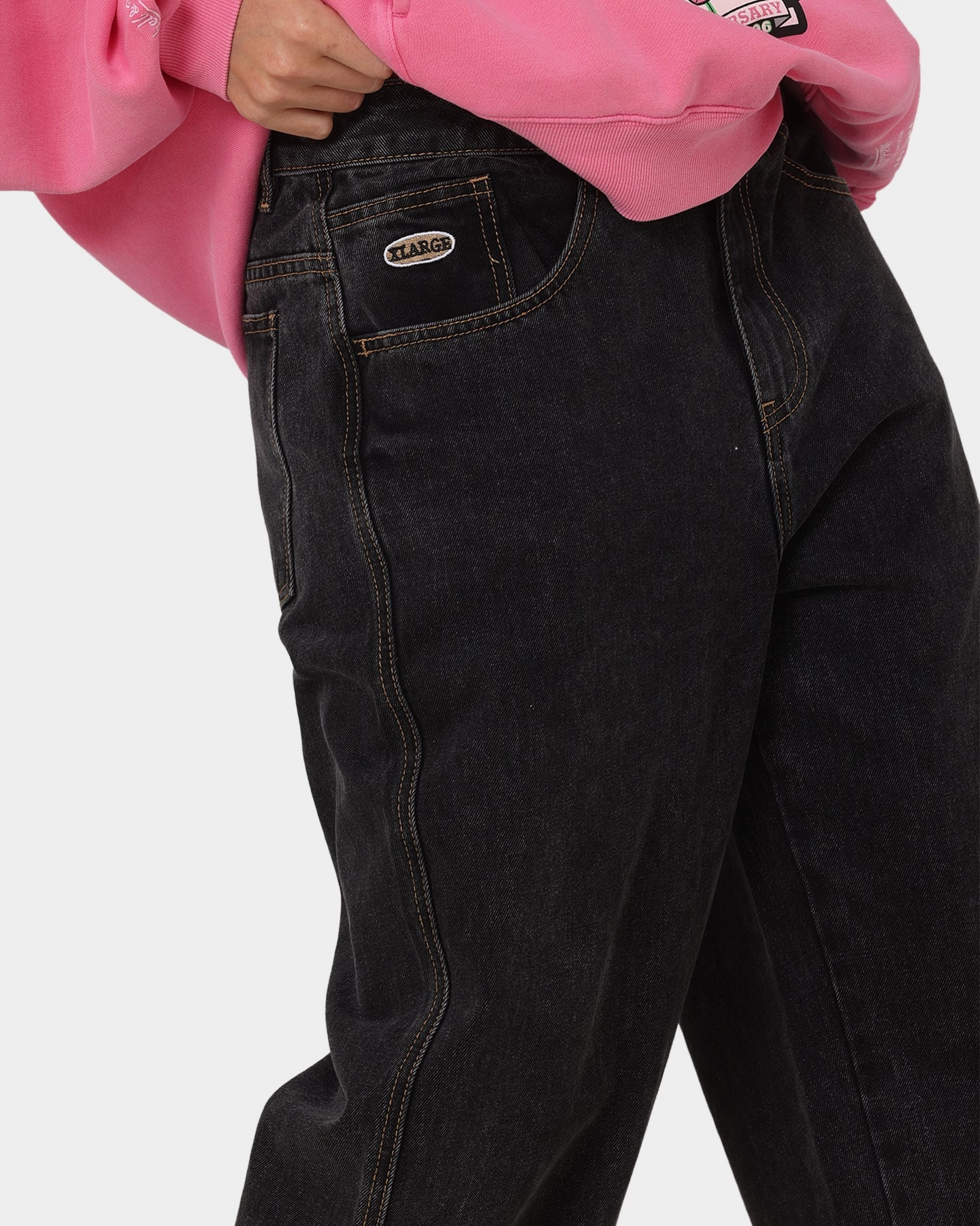 X-Large Bull Denim 91 Pants Washed Black Base Wear Vibrant Trendy