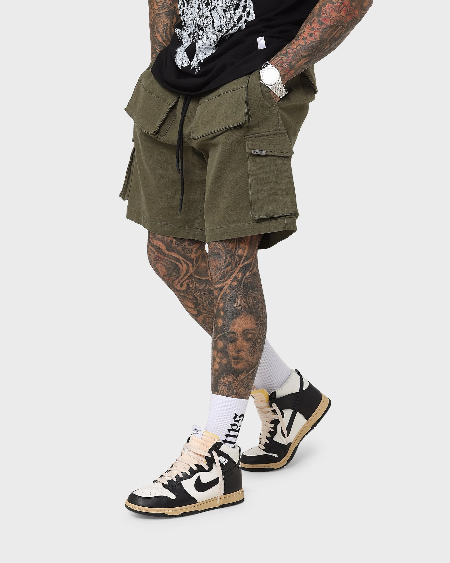 Saint Morta Infantry Cargo Shorts Army Green finance industry