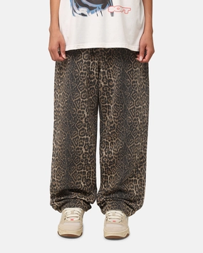 No Gap Waist Engineering Artist Vibe Work Meeting Casual XXIII Leopard Baggy Jeans Leopard