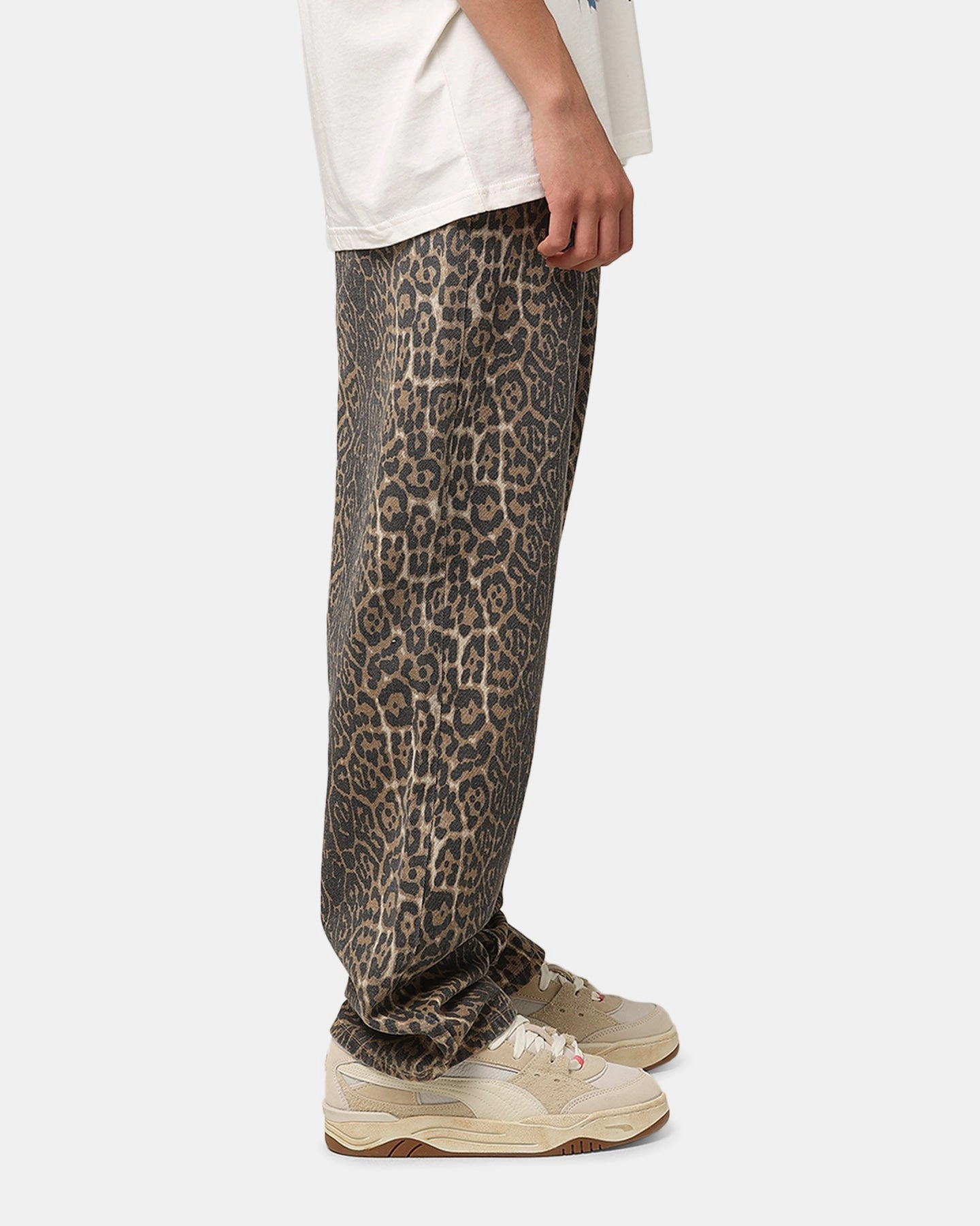 XXIII Leopard Baggy Jeans Leopard Brushed Interior