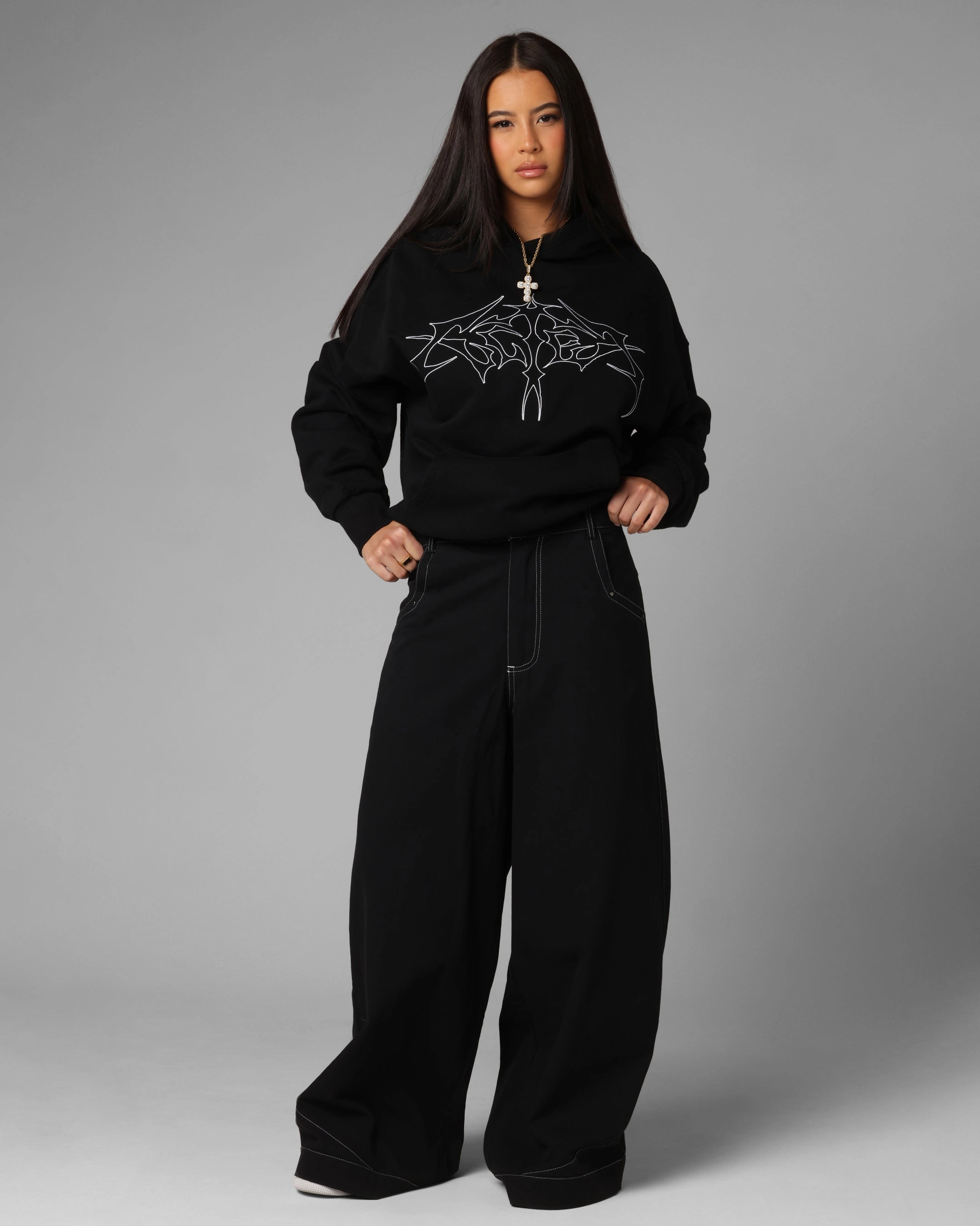 Loiter F-22 Raver Jeans Black Quick Dry Fabric Regular Style