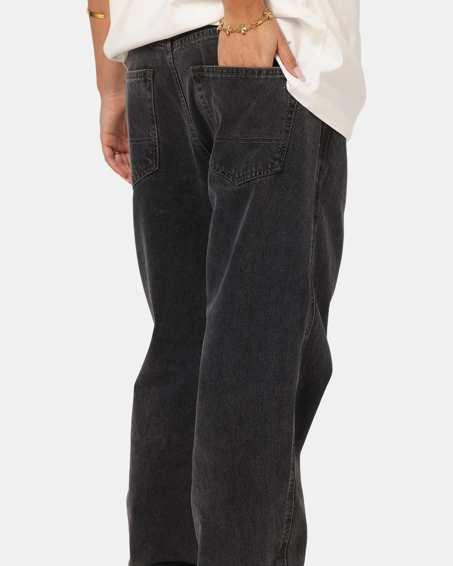 Clean Style S Double Denim Standard Jeans Faded Black