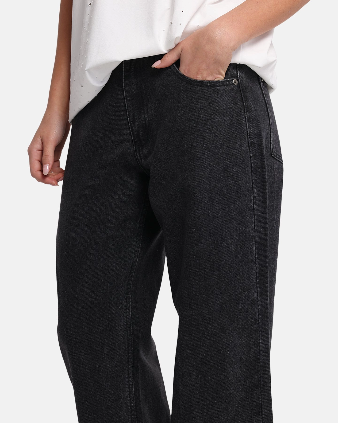 Bold Look Professional Wear Moisture Wicking Lining XXIII Women's Baggy Jeans Washed Black