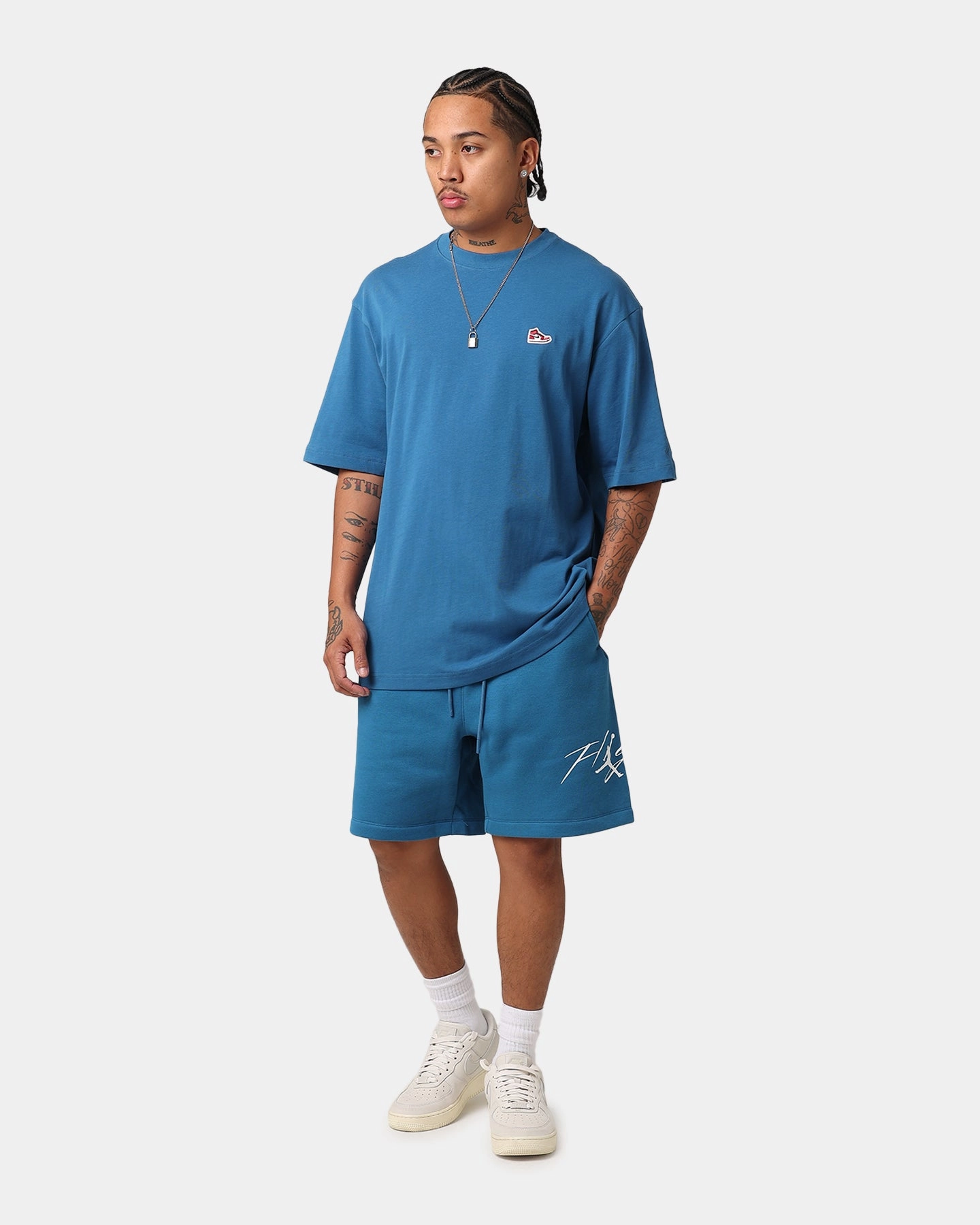 Durable Hemming semi-formal look Jordan Essential Brooklyn Fleece Harbour Shorts Industrial Blue