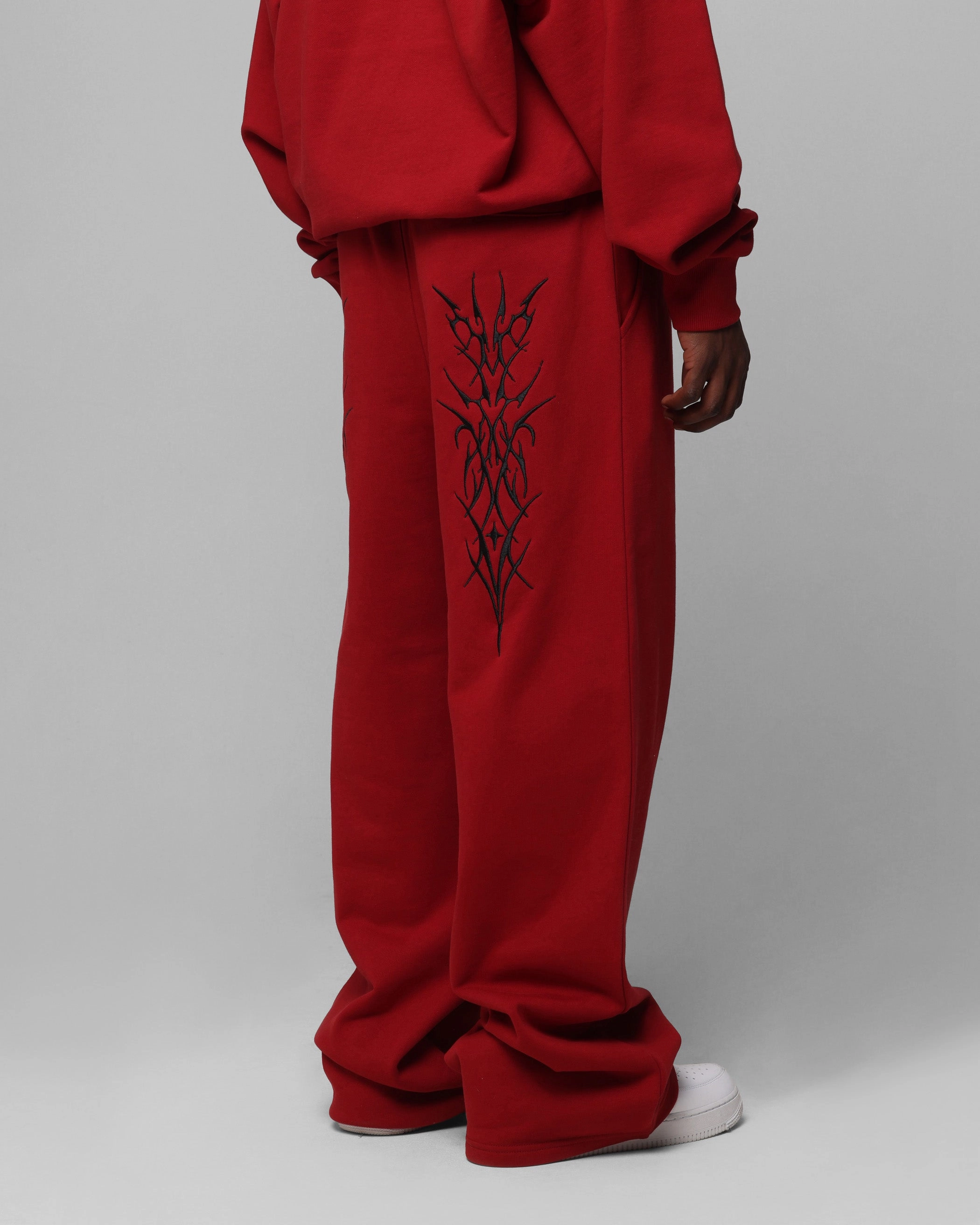 Loiter Blood Born Track Pants Burgandy Structured fabric