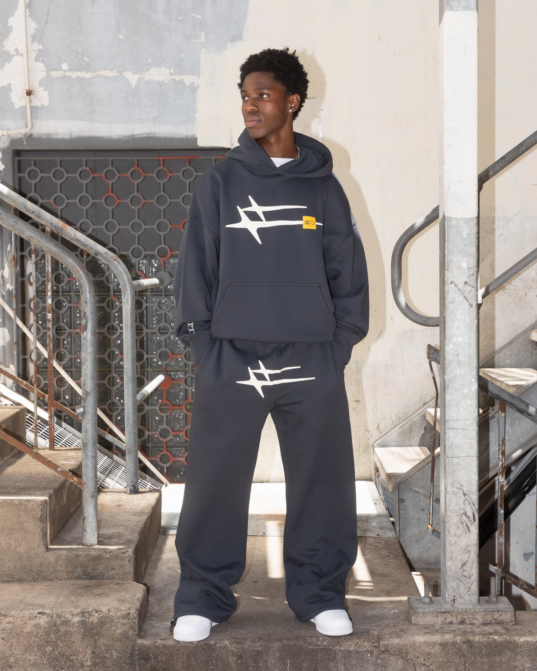 Performance Wear Loiter Hybrid Premium Hoodie Charcoal