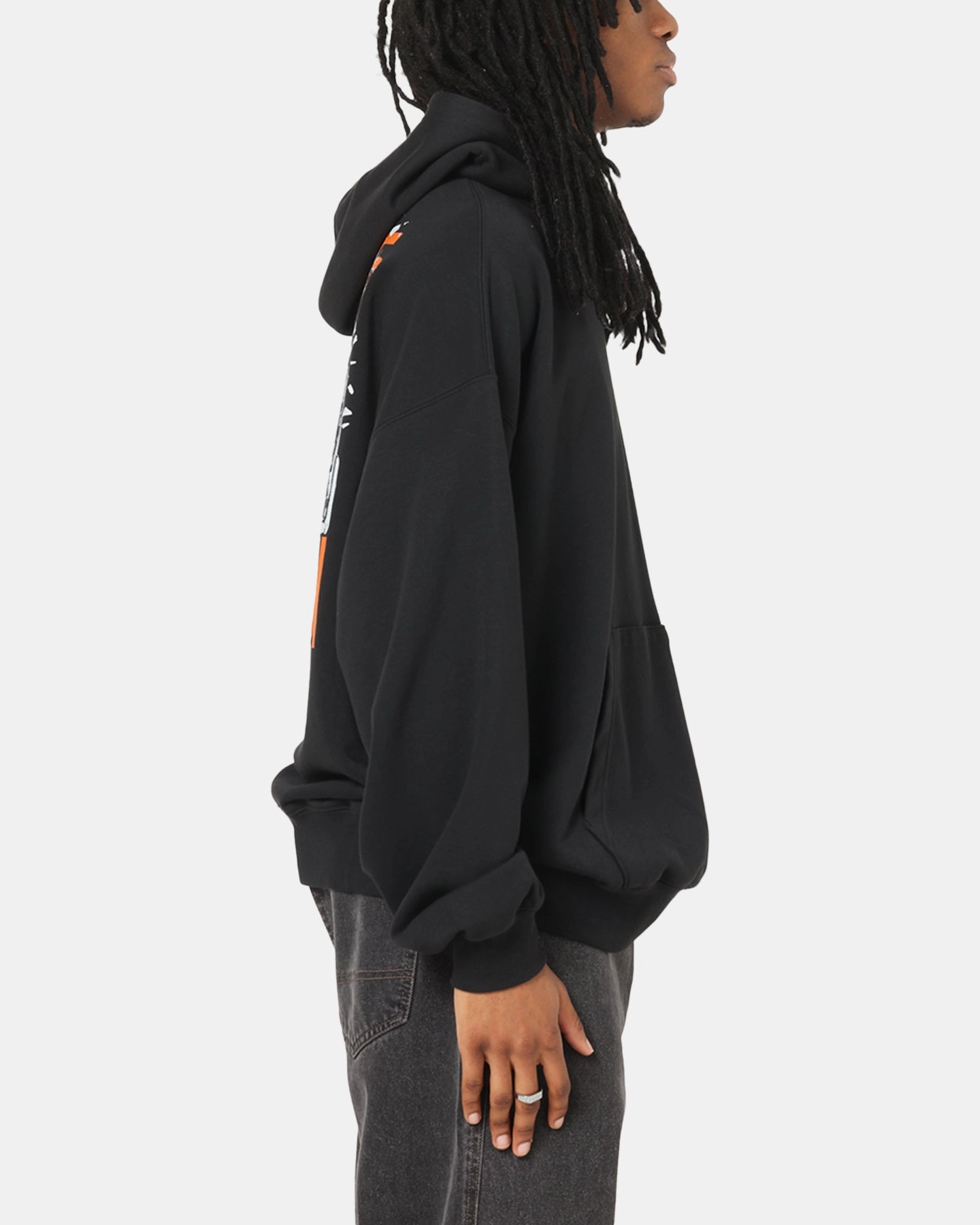 Jordan Brooklyn Shattered Back Board Oversized Pullover Hoodie Black Girly style