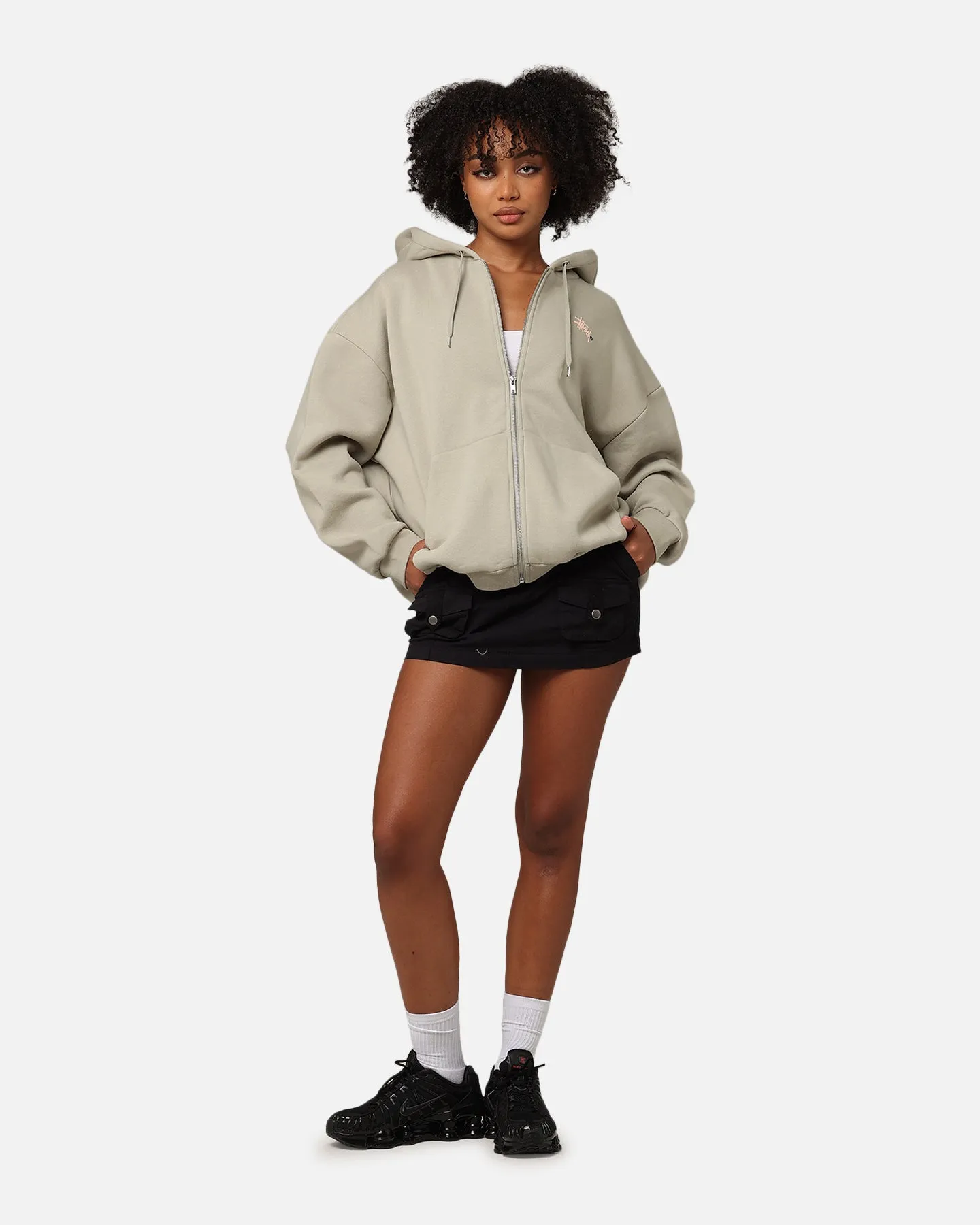 Minimal Look Indication Stussy Graffiti LCB Full Zip Hoodie Pigment Olive