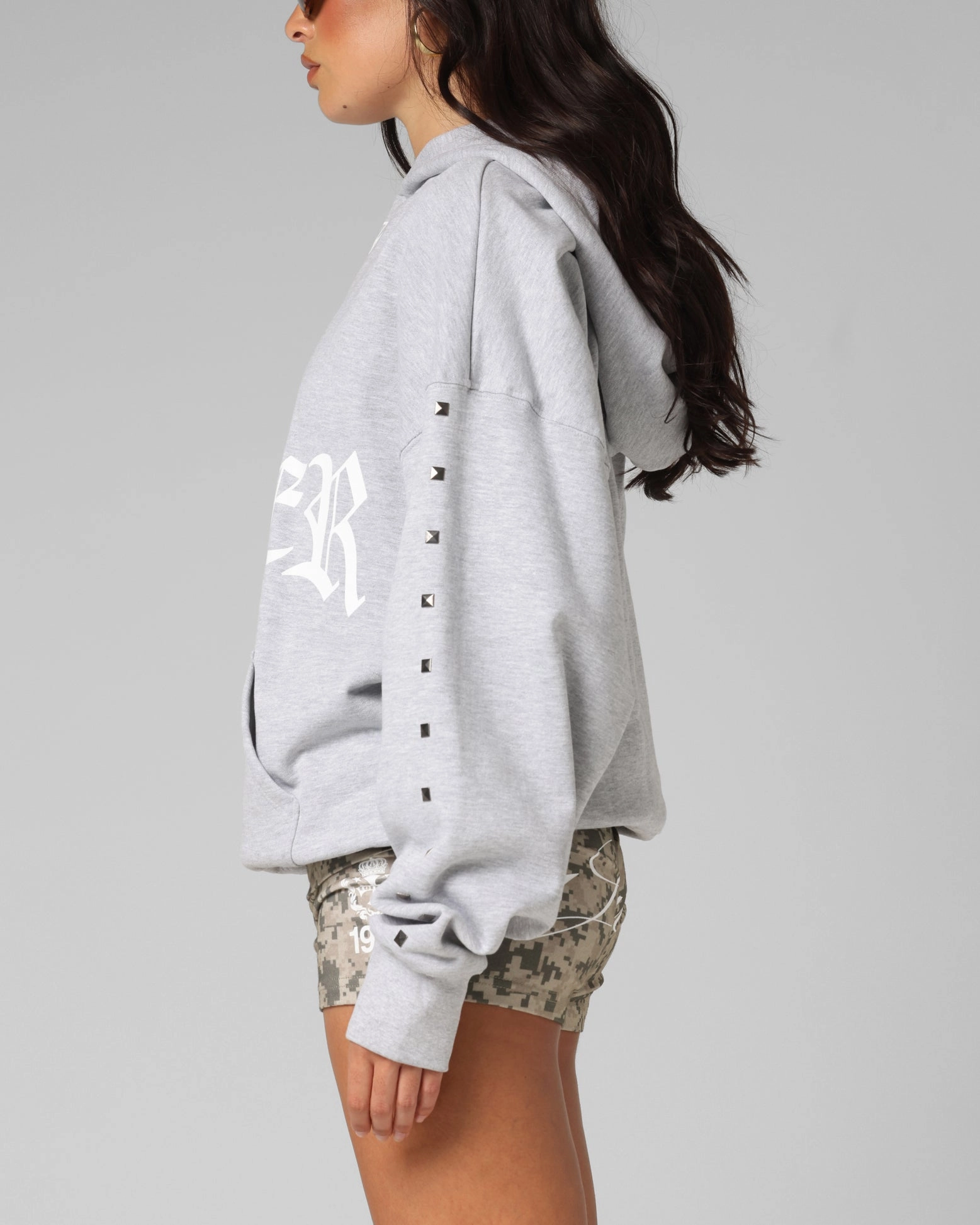 Beach Wear Loiter Bike Hoodie Grey