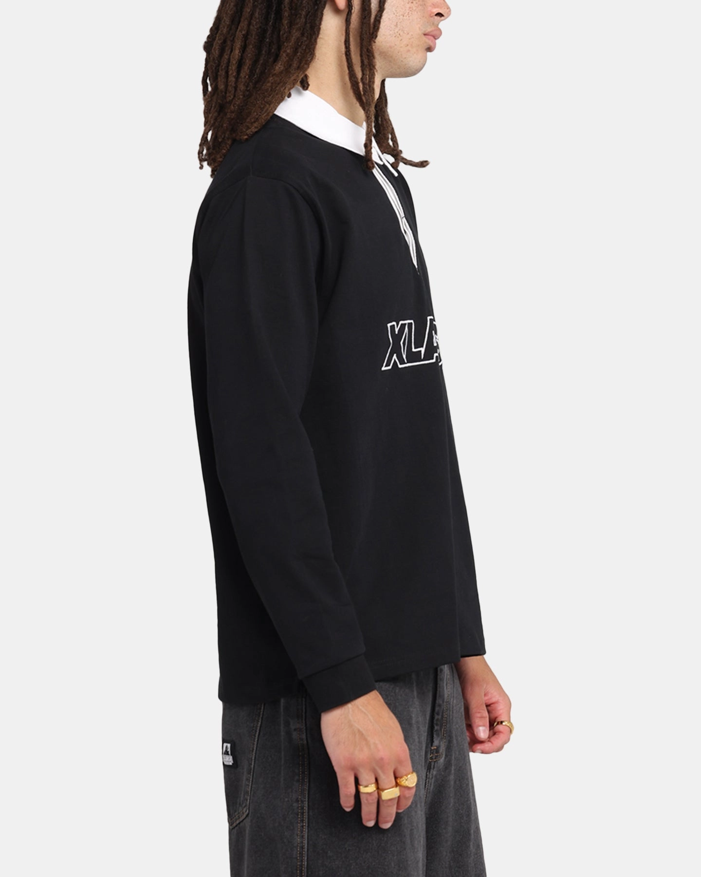 X-Large XL Wreath Rugby Jersey Black Sweat Absorbing