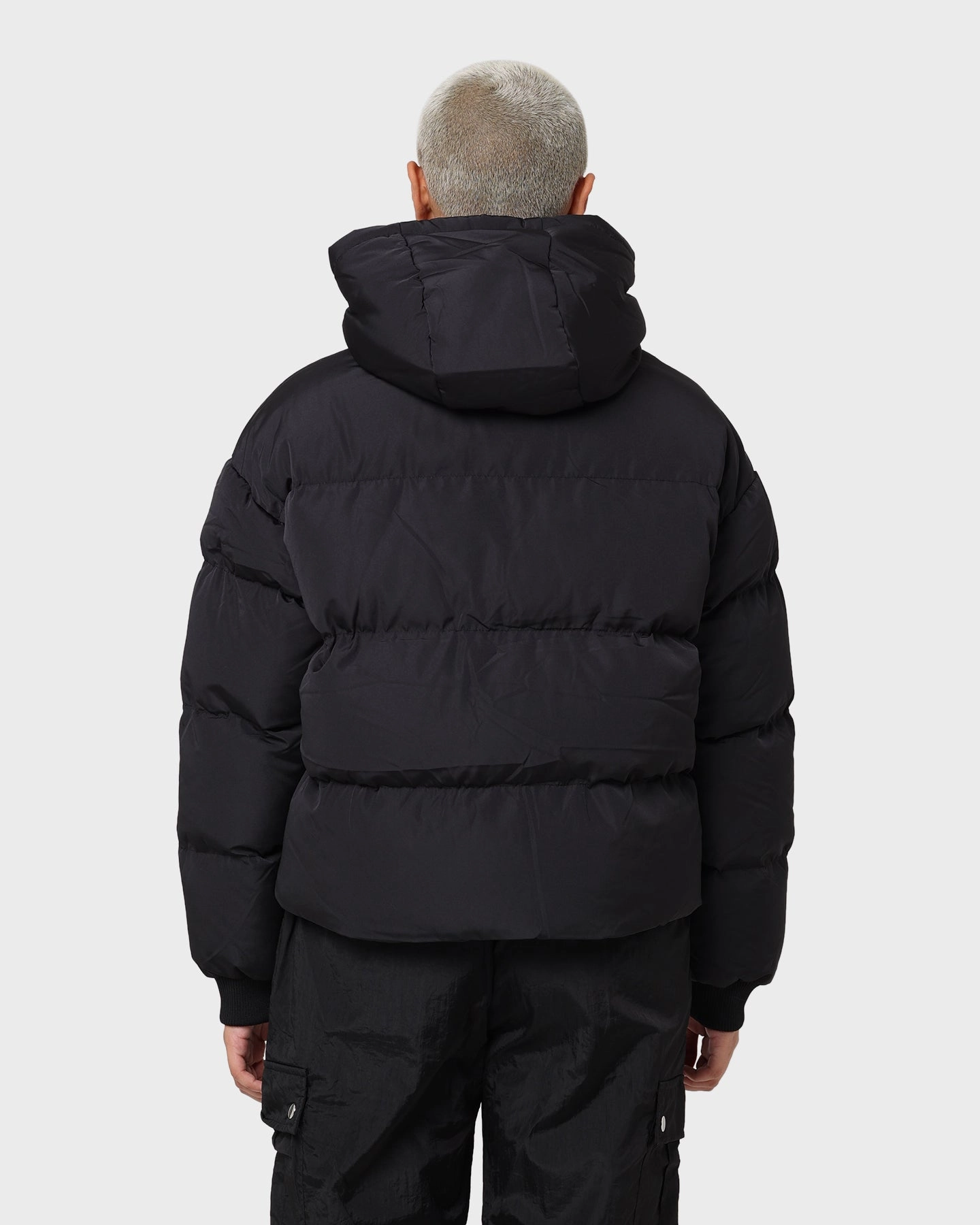 Travel Ease Stussy Women's Graffiti Hood Puffer Jacket Black