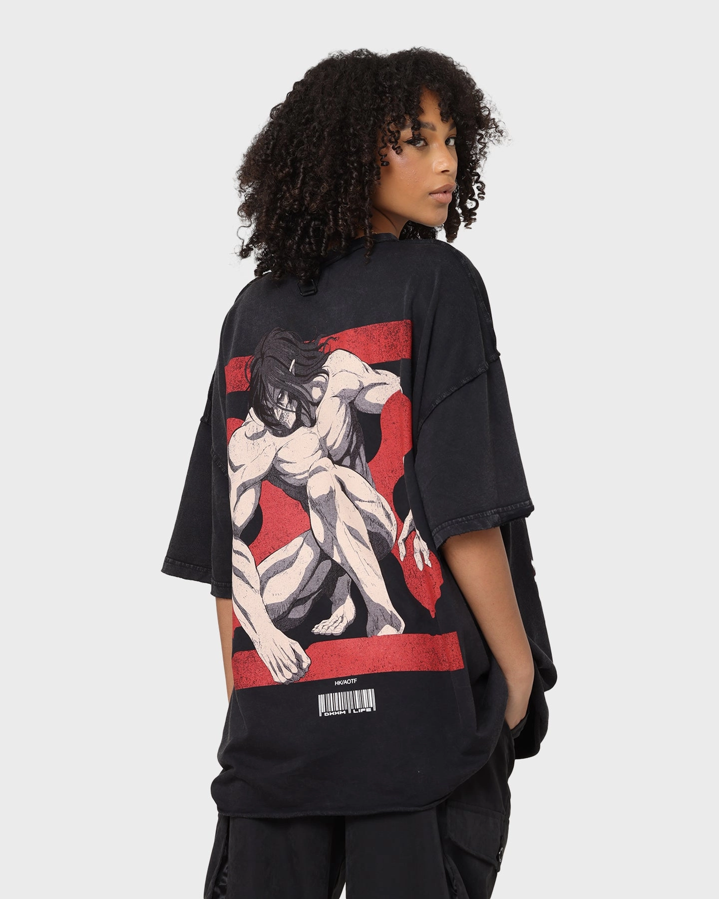 DXXMLIFE X Attack On Titan Eren DXXM Vintage T-Shirt Aged Black Comfortable Wear