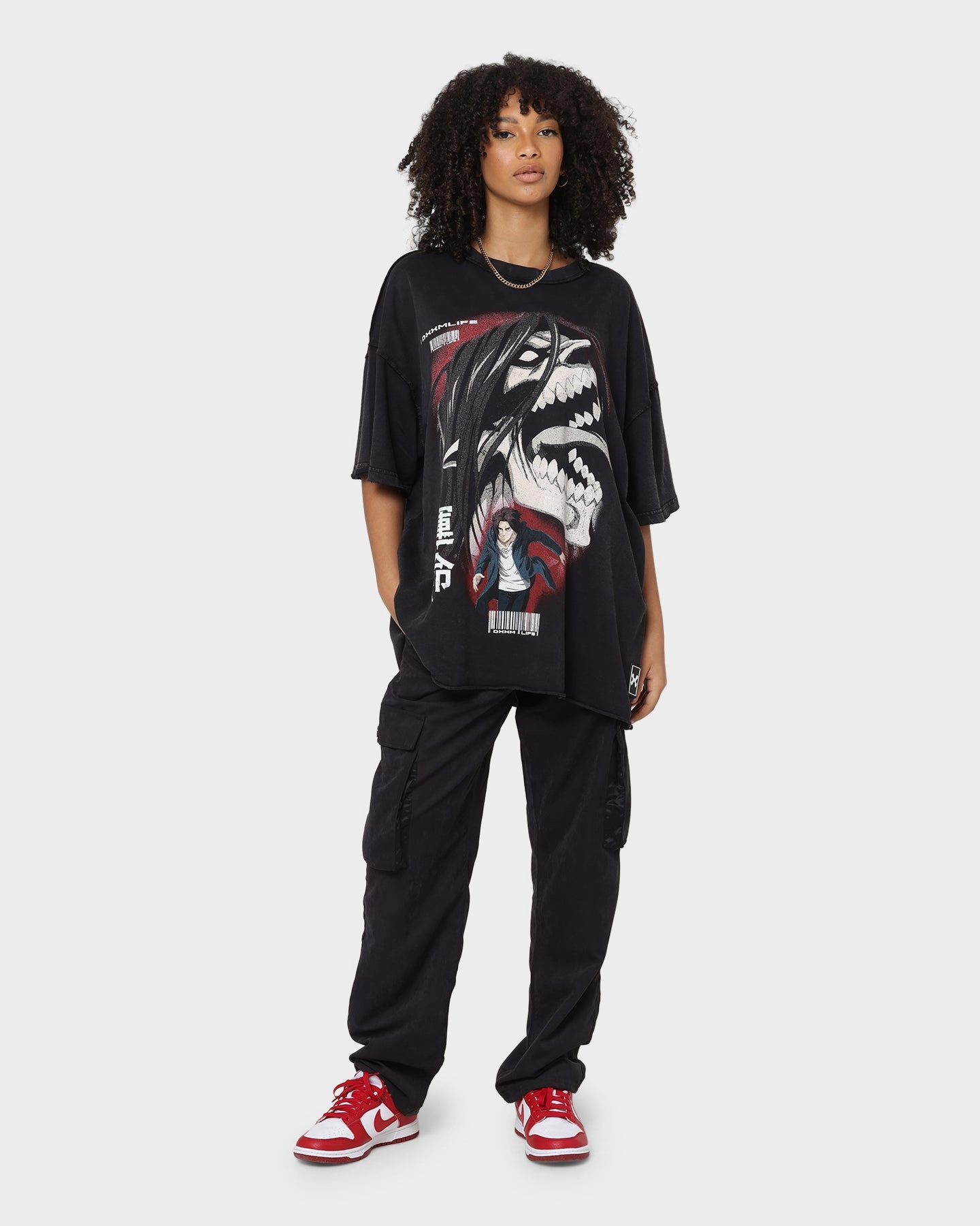 DXXMLIFE X Attack On Titan Eren DXXM Vintage T-Shirt Aged Black Active Essentials Formal Elegance