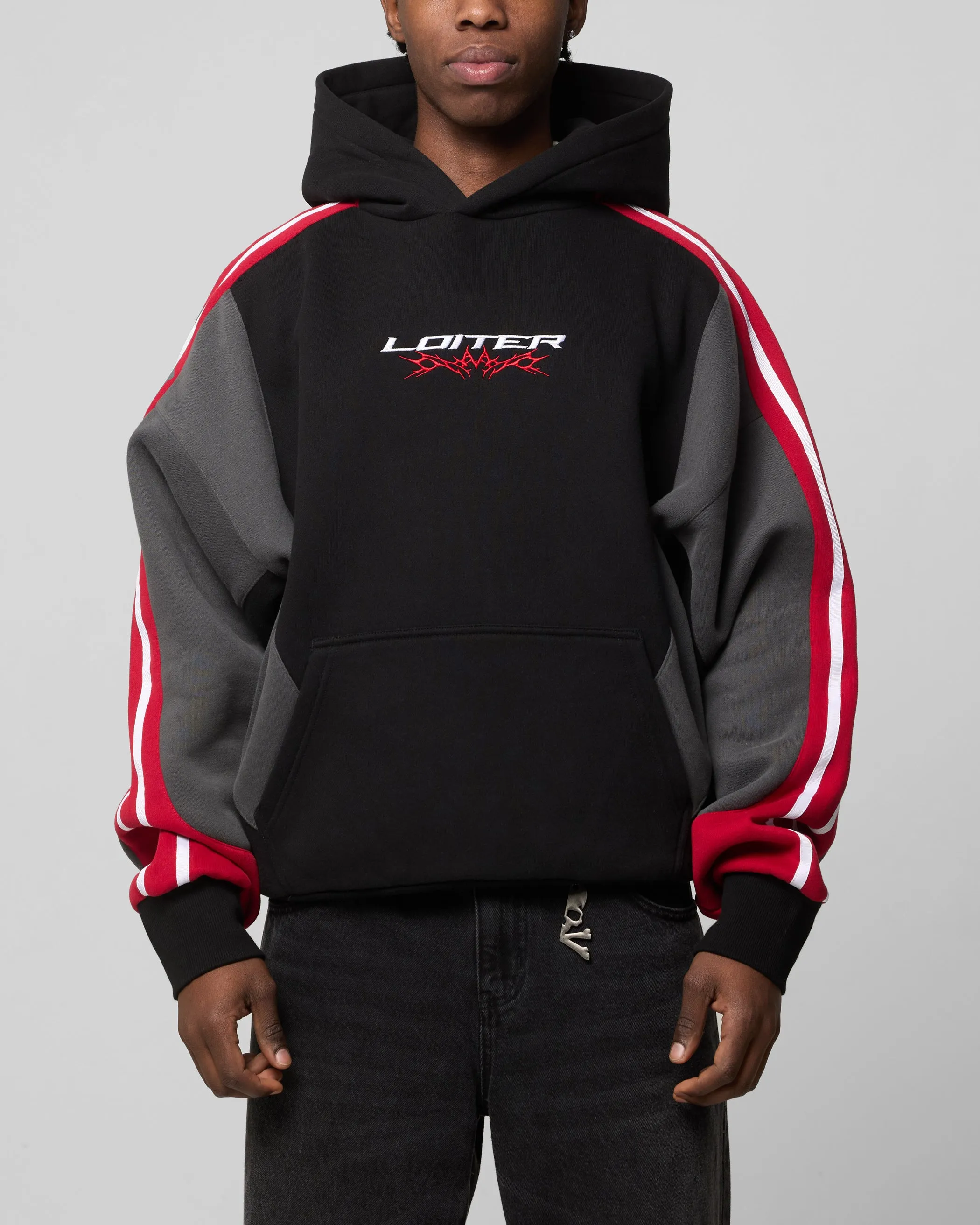 History Loiter Hunter Patchwork Hoodie Black/Red