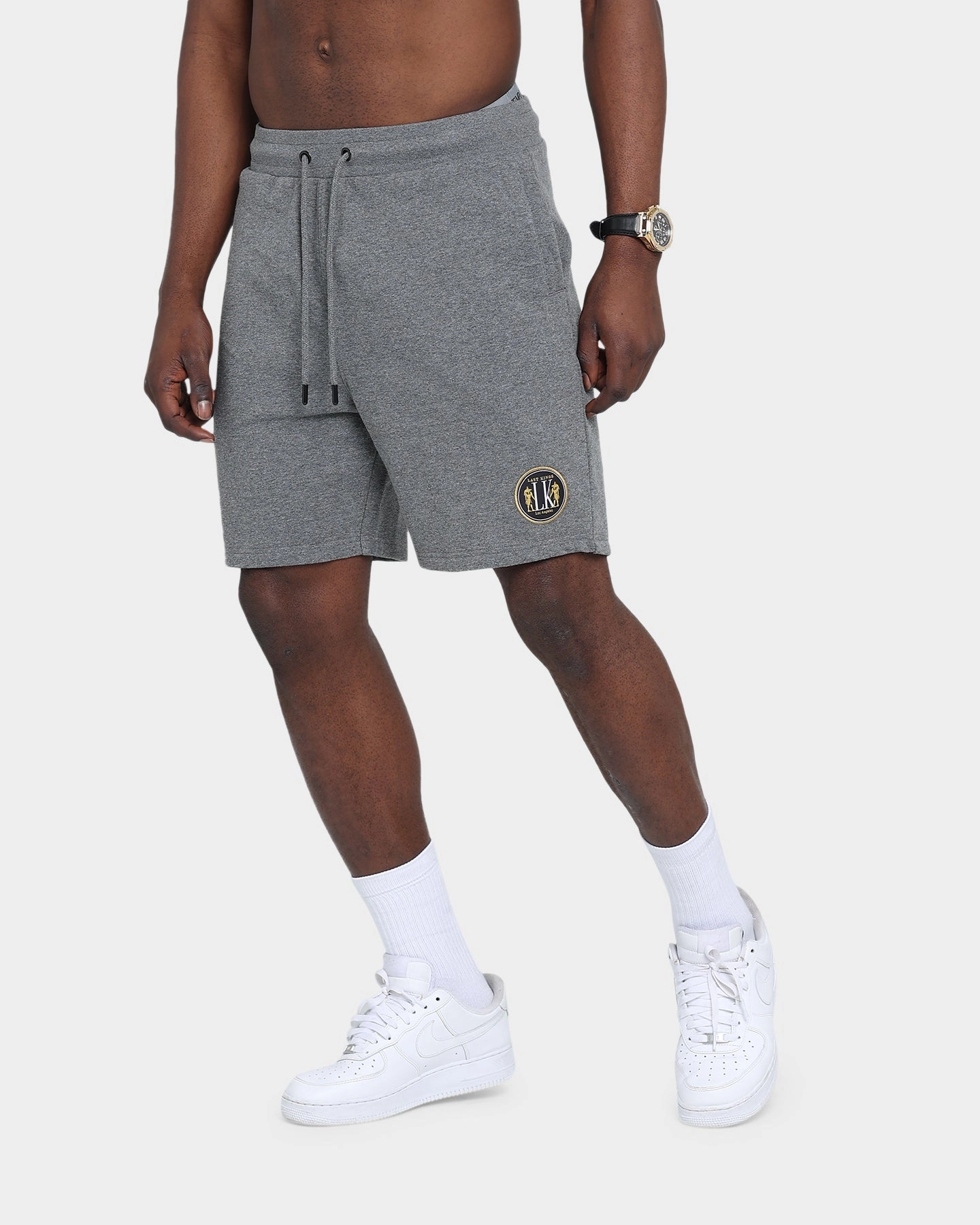 Petite Fit transportation industry Last Kings Kingdom Sweat Shorts Grey Marble