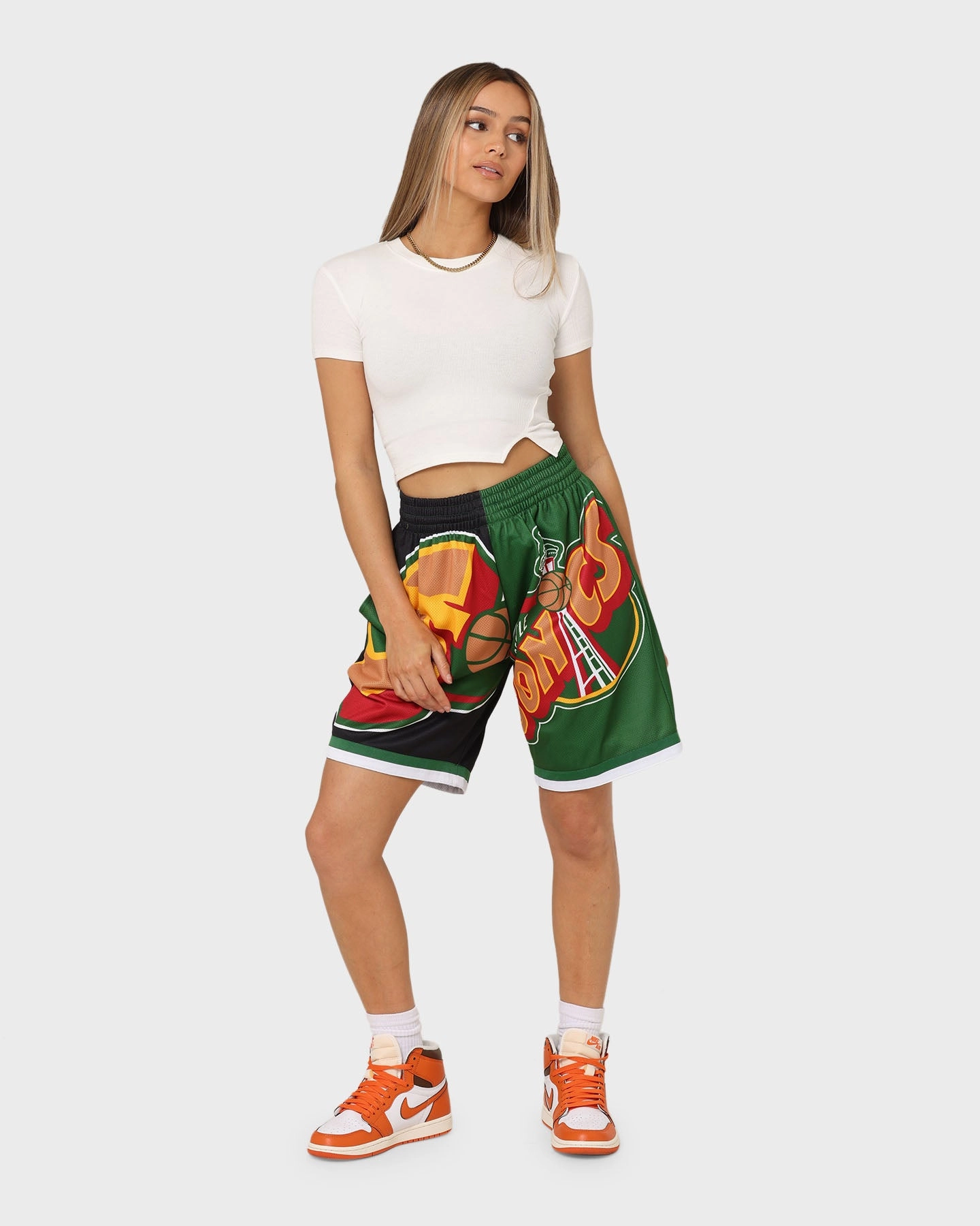 Mitchell & Ness Seattle Supersonics Big Face Shorts 5.0 Black Organic Cotton