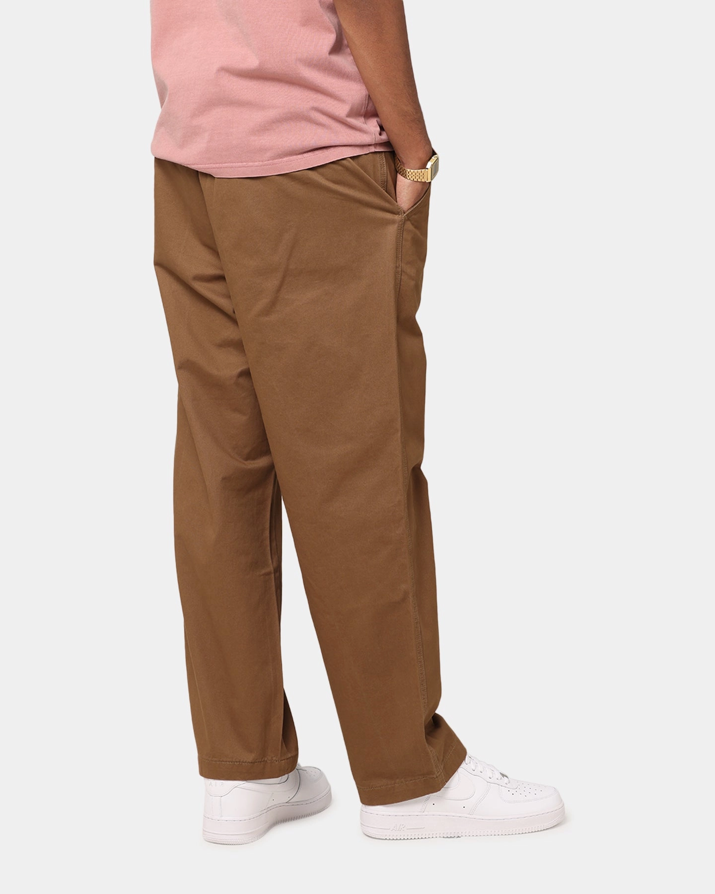 Tapered ankle S Double Chino Pant Twill Brown