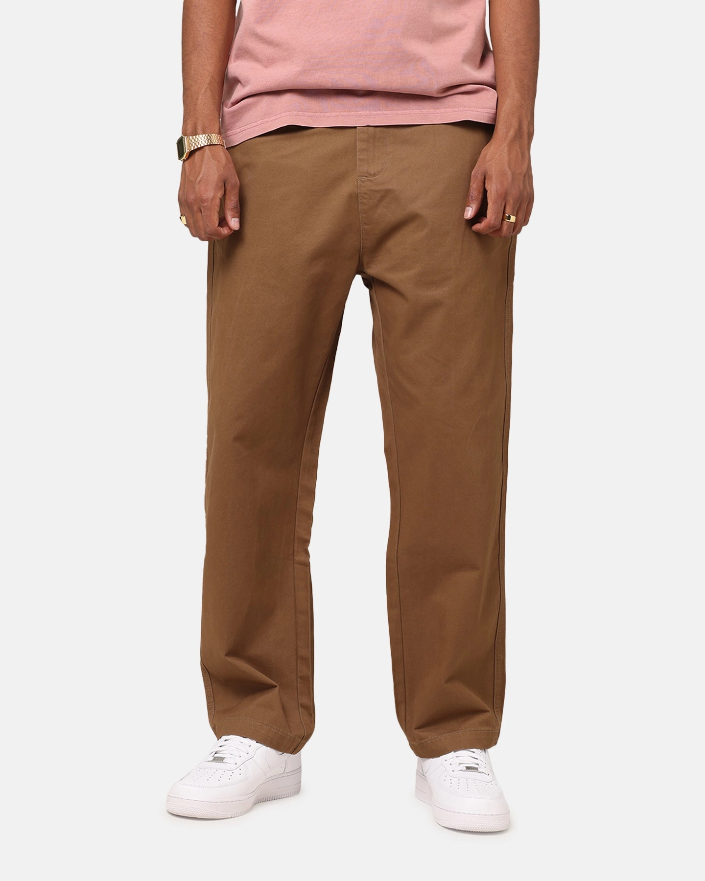 S Double Chino Pant Twill Brown Multi Purpose