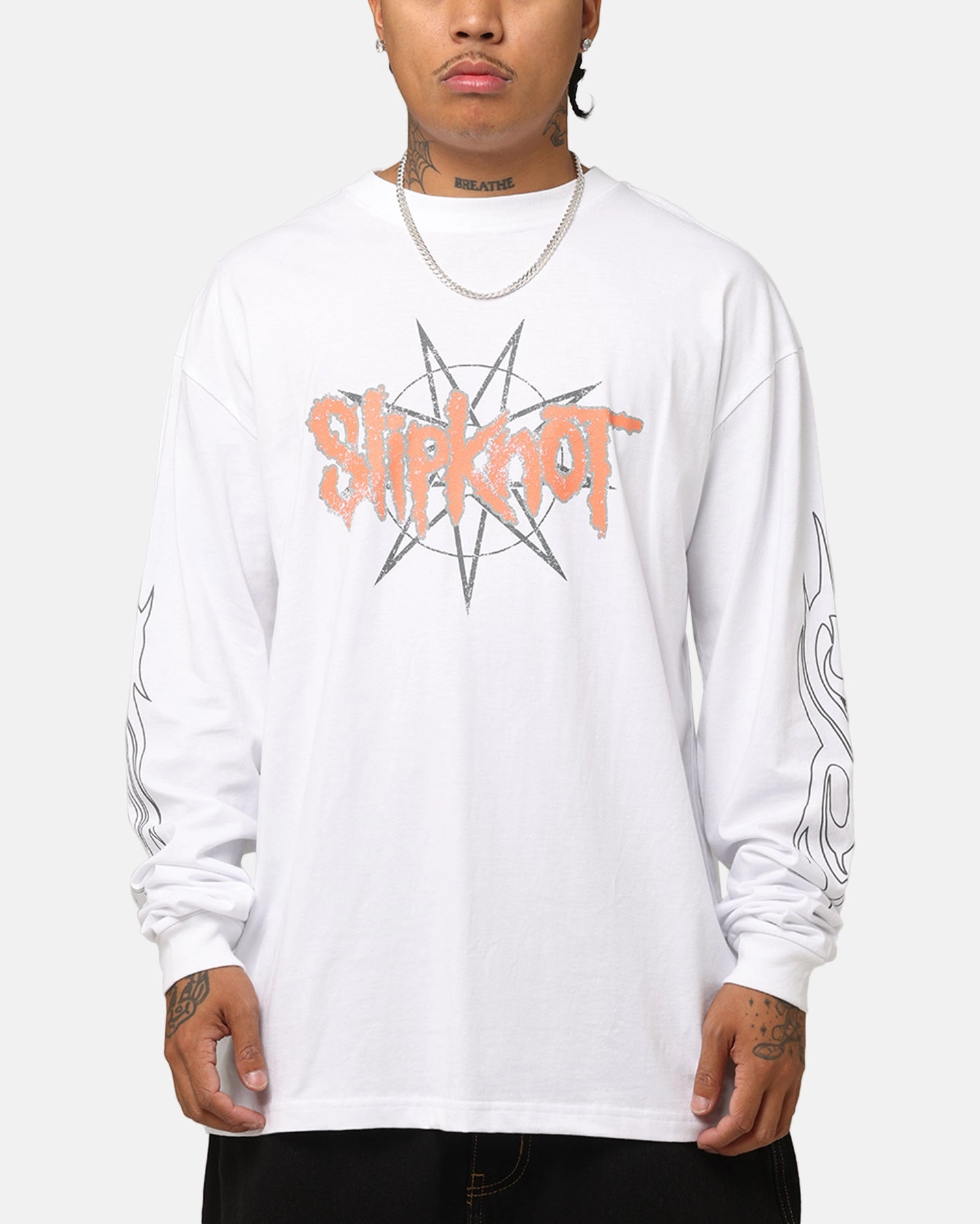 Chic And Comfortable Basic Layer Slipknot World Tour '24 Long Sleeve T-Shirt White